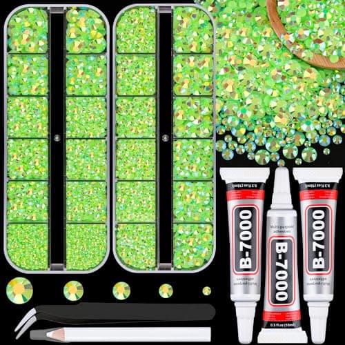 25000 Pcs Silver Clear Flatback Rhinestones for DIY Crafts
| Bedazzling Crystal with 3 Pcs 10ml B7000 Jewelry Glue for