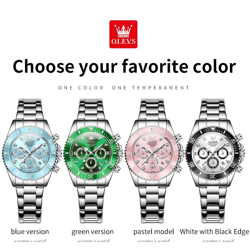 Luxury OLEVS Women's Fashion Rose Gold Diamond Analog Quartz Watches for Women
| OLEVS Women's Stainless Steel Luminous
