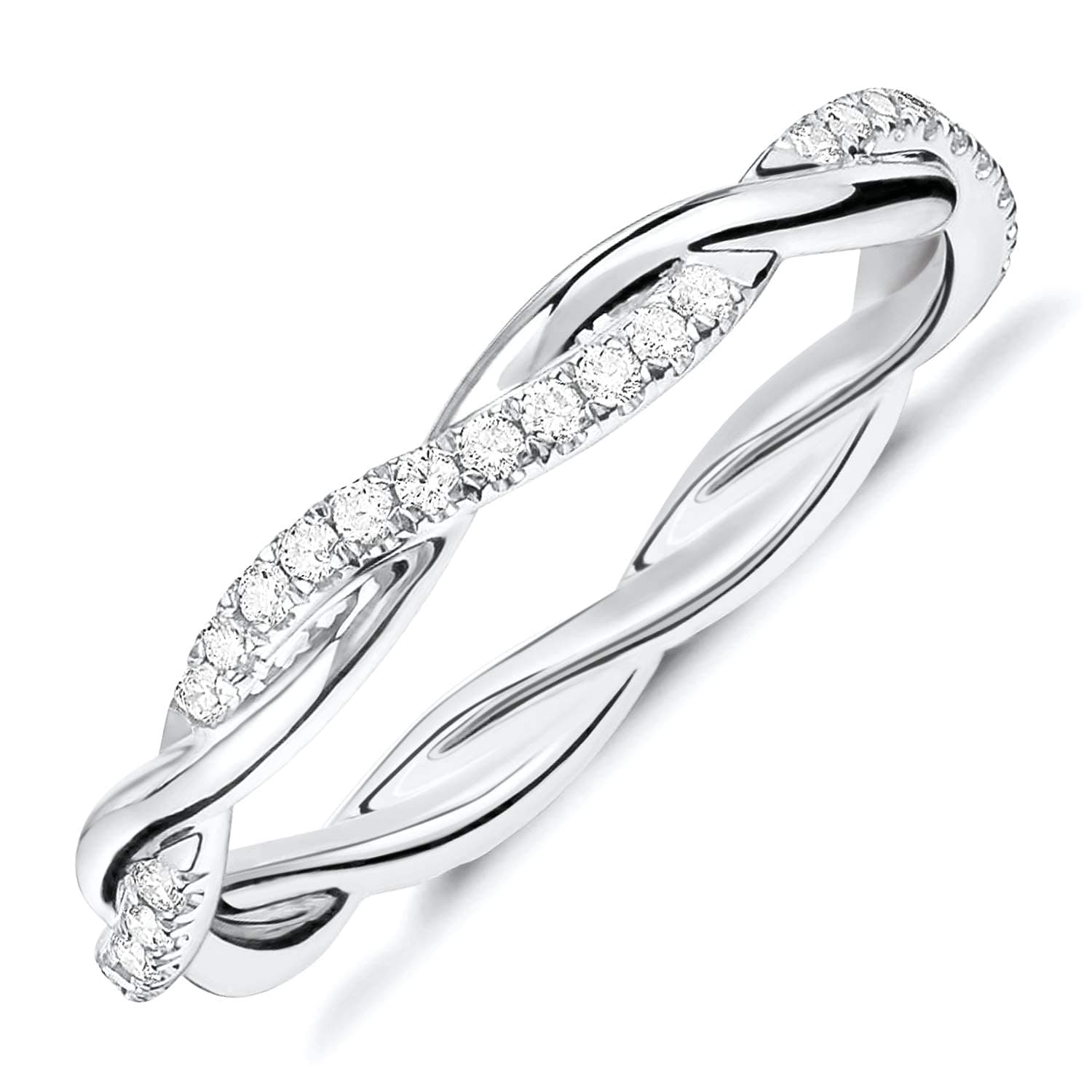 PAVOI 14K Gold Plated Cubic Zirconia Twisted Rope Eternity Band for Women 
| PAVOI 14K Gold Plated Cubic Zirconia Twist