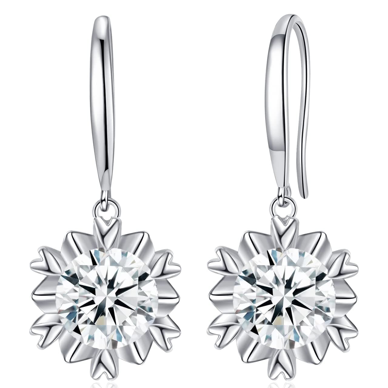Moissanite Hoop Drop Earrings for Women 1Ct-3Ct Gifts for Wife Her Mom Girlfriend Daughter