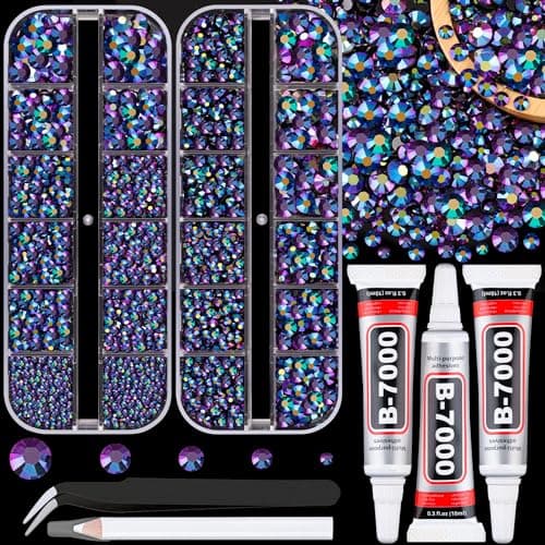 25000 Pcs Silver Clear Flatback Rhinestones for DIY Crafts
| Bedazzling Crystal with 3 Pcs 10ml B7000 Jewelry Glue for
