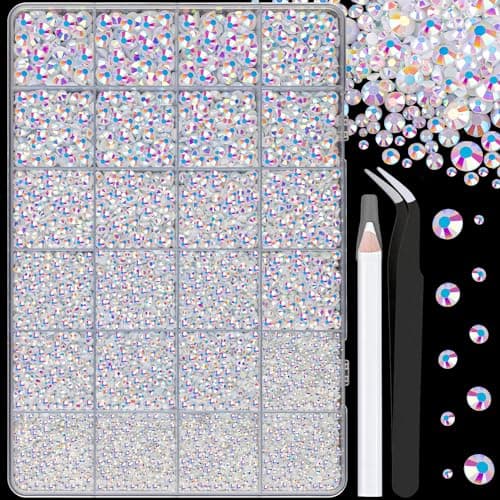 25000 Pcs Silver Clear Flatback Rhinestones for DIY Crafts
| Bedazzling Crystal with 3 Pcs 10ml B7000 Jewelry Glue for