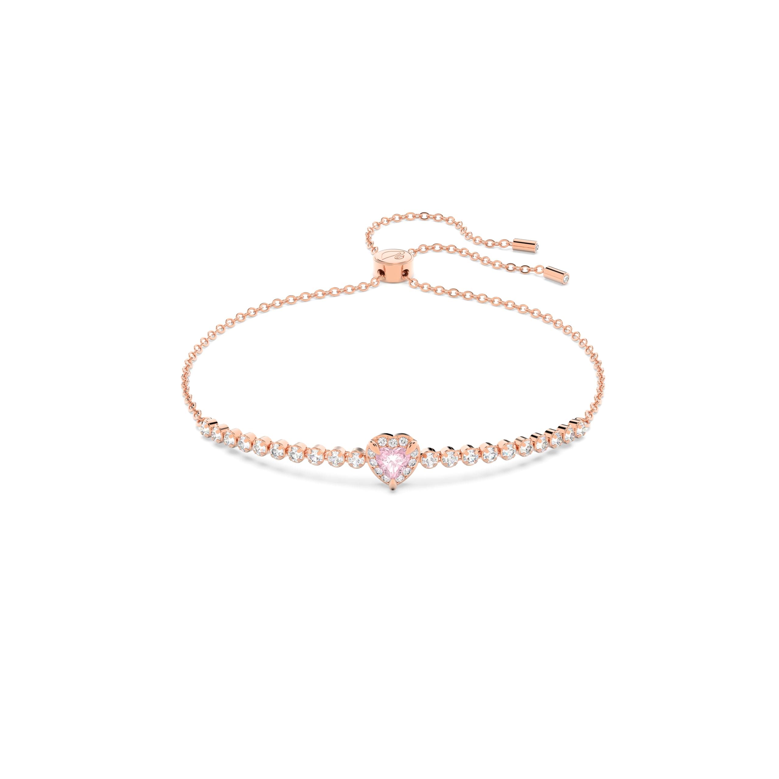 Swarovski One Heart Pink Rose Gold-Tone Bracelet for Women
| Swarovski One Pink Heart Bracelet with Rose Gold-Tone Fini