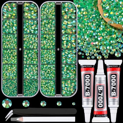 25000 Pcs Silver Clear Flatback Rhinestones for DIY Crafts
| Bedazzling Crystal with 3 Pcs 10ml B7000 Jewelry Glue for