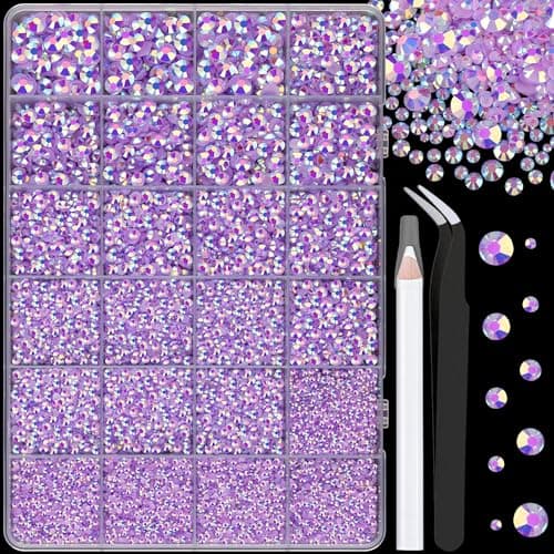 25000 Pcs Silver Clear Flatback Rhinestones for DIY Crafts
| Bedazzling Crystal with 3 Pcs 10ml B7000 Jewelry Glue for