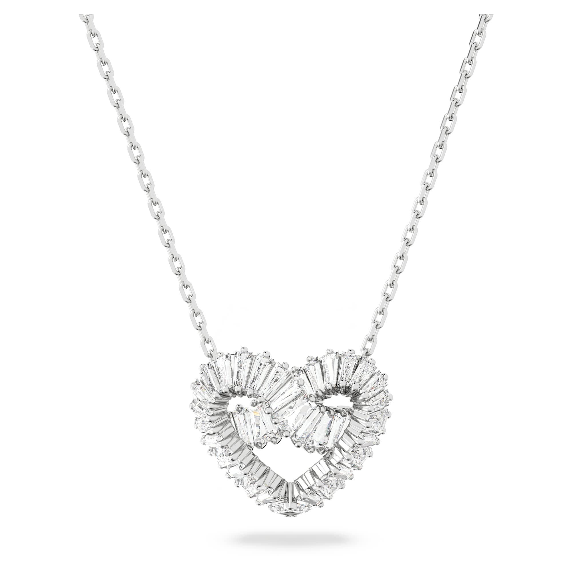 Swarovski Matrix Crystal Jewelry Collection with Heart Symbols and Rhodium Finished Metal for Women Casual WearSparkling