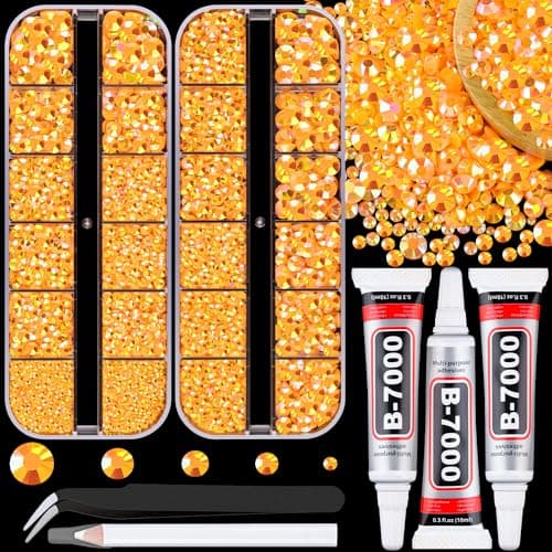 25000 Pcs Silver Clear Flatback Rhinestones for DIY Crafts
| Bedazzling Crystal with 3 Pcs 10ml B7000 Jewelry Glue for