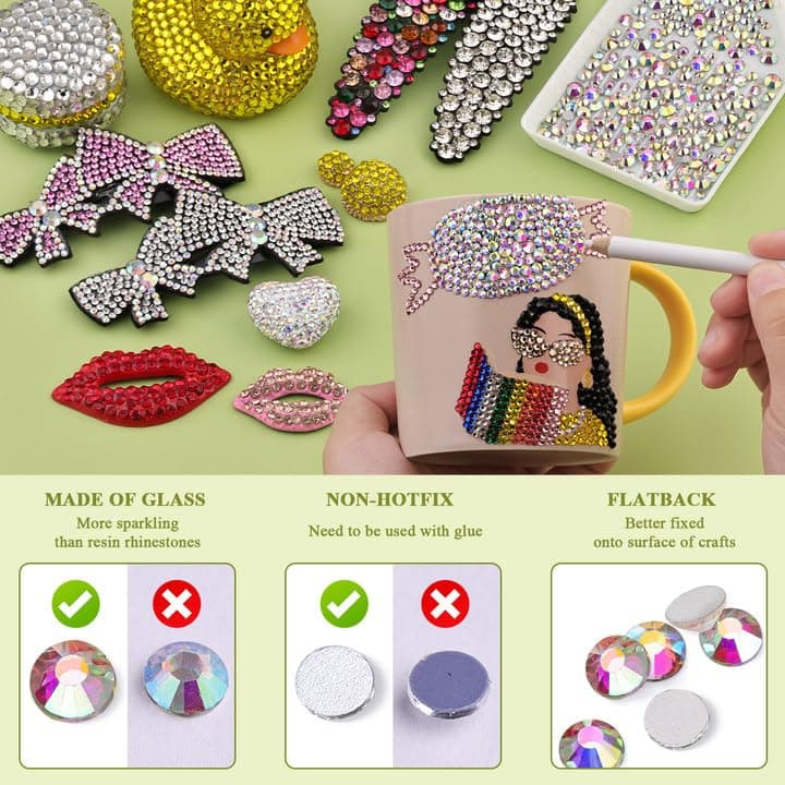 2000PCS SS20/5mm Crystal AB Rhinestones for Crafting DIY Nail Art Makeup Decoration
| Bedazzling Flatback Glass Rhinest