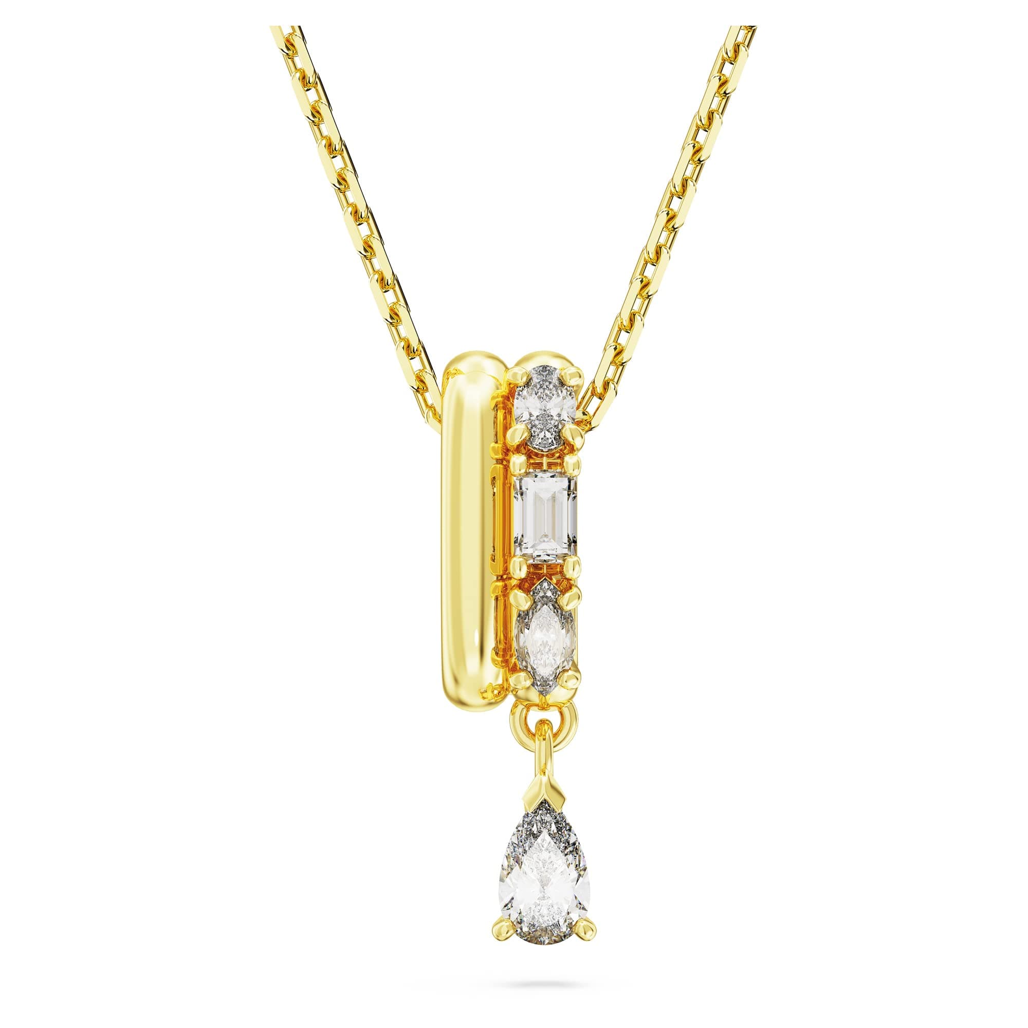 Swarovski Dextera Pendant Necklace with Mixed Cut Stones for Women for Everyday Wear Sparkling Crystal Accents 18K Gold