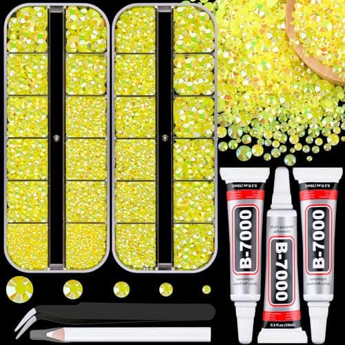 25000 Pcs Silver Clear Flatback Rhinestones for DIY Crafts
| Bedazzling Crystal with 3 Pcs 10ml B7000 Jewelry Glue for
