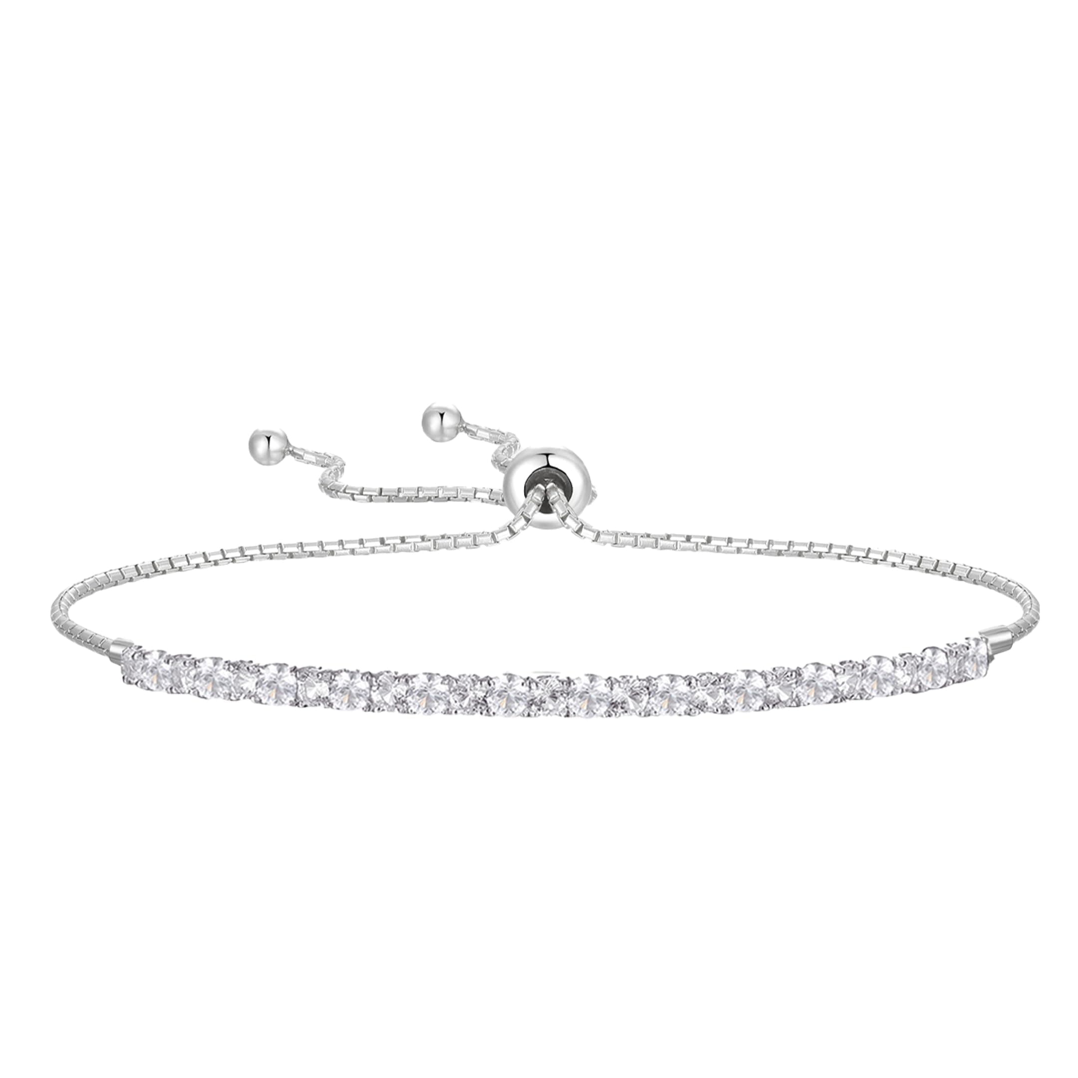 Tirafina Gemstone and Lab-Created White Sapphire Adjustable Bolo Bracelet for Women, Easy-On Easy-Off, Perfect for Casua
