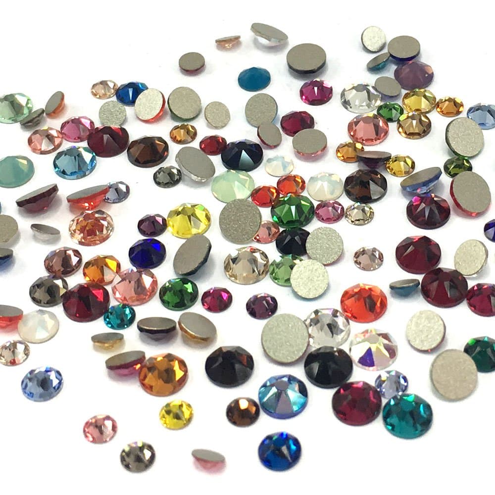 Swarovski Crystal Assorted Mix Colors Flatbacks ss12 ss16 ss20 No Hotfix Round Rhinestones for Jewelry Making
