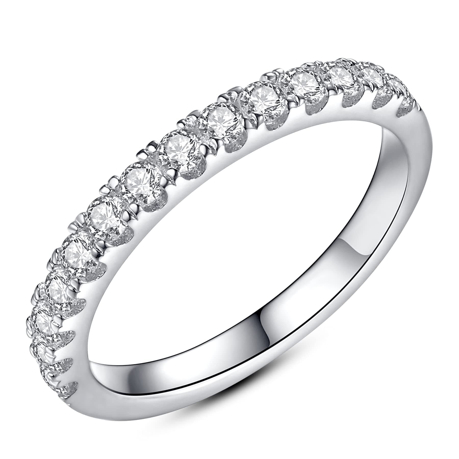 IMOLOVE Moissanite Engagement Ring for Women with 18K White Gold Plated 925 Sterling Silver Ring
| IMOLOVE Moissanite E