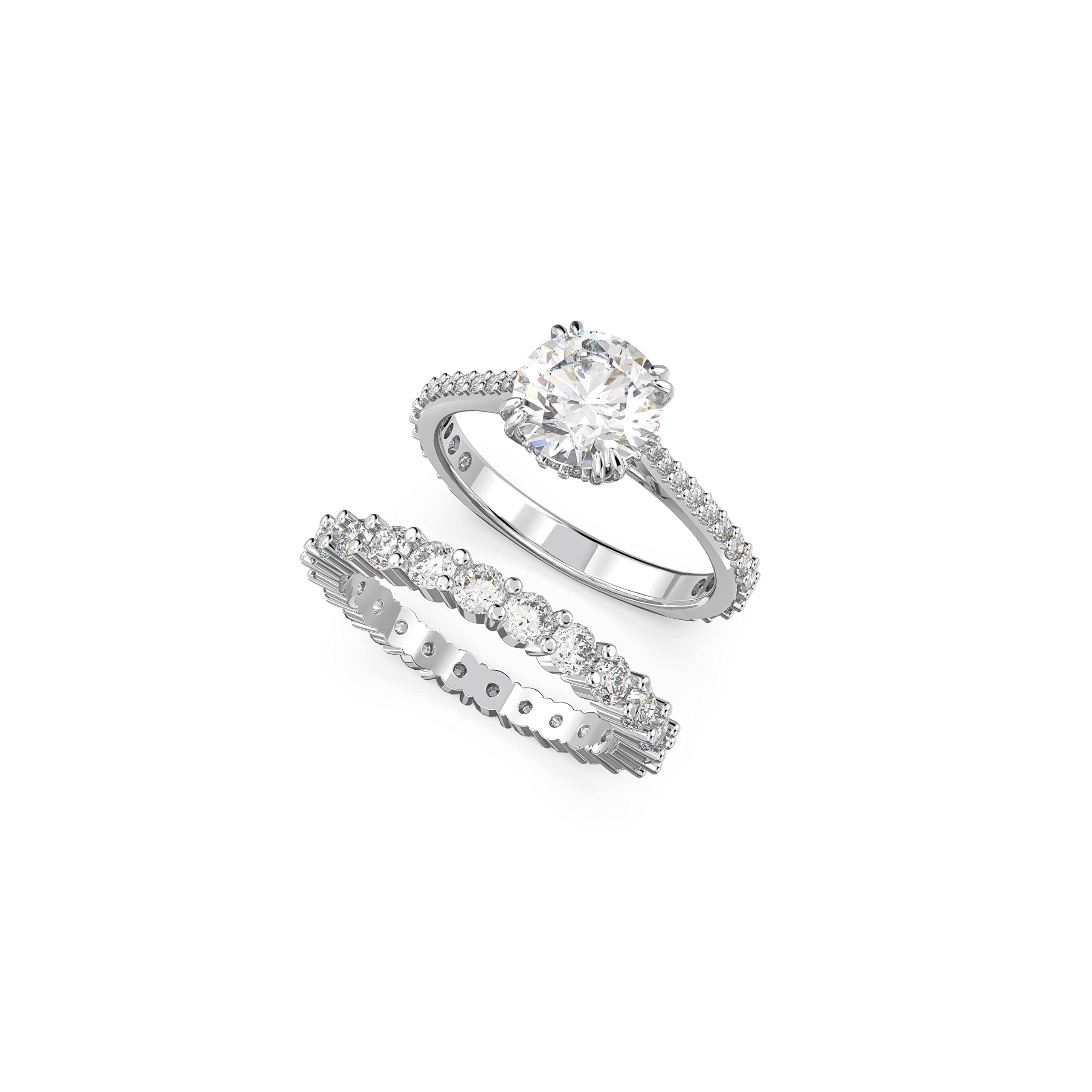 Swarovski Constella Ring Set Collection for Women, Clear Crystals, Rhodium Tone Finish, Elegant Jewelry Set for Special