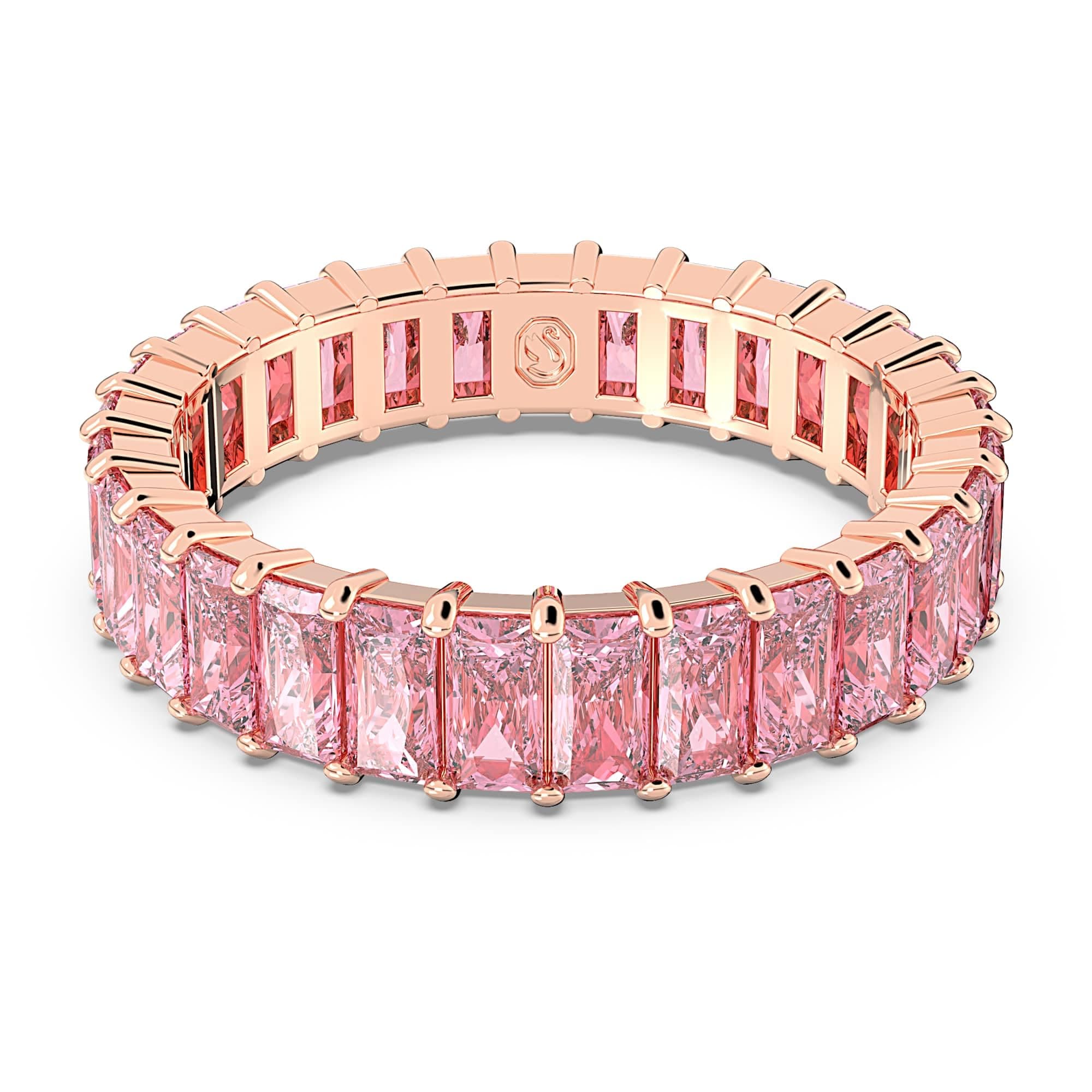 Swarovski Anillo Matrix 5647589 Baguette Rosa Sparkling Jewelry Bag