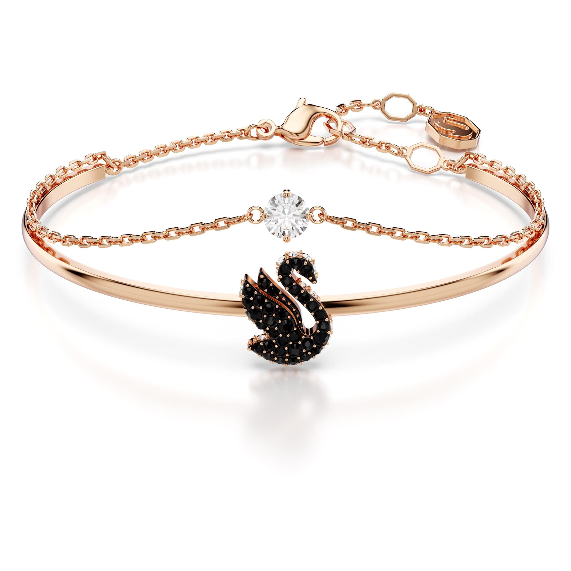 Swarovski Swan Bangle Collection for Women Evening Events Glittering Crystal Design 3CM Diameter