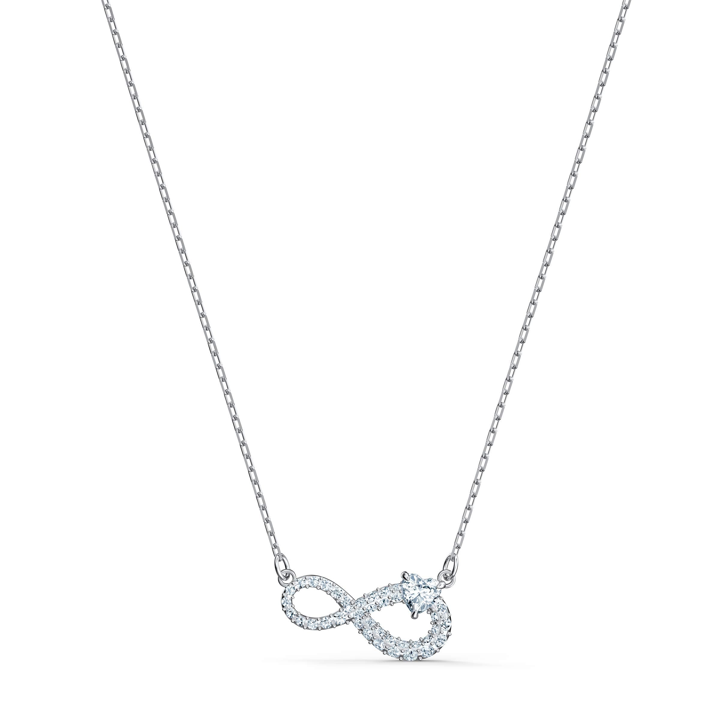 Swarovski Infinity Twist Jewelry Clear Crystals Rhodium Rose Gold Tone Bracelets Necklaces