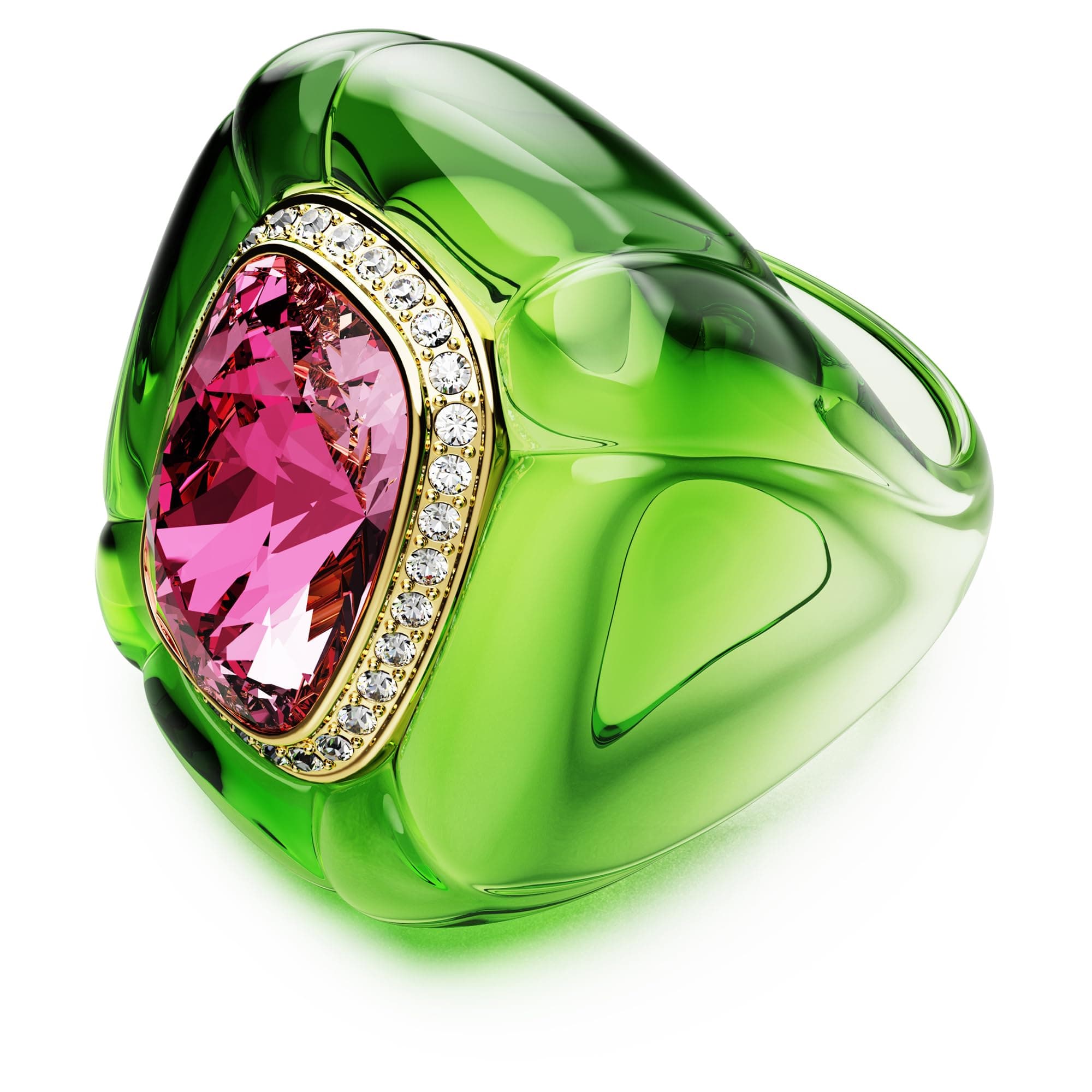 Swarovski Dulcis Multicolored Cocktail Ring, Cushion Cut, Pavé, Size 6 3/4 for Women at Parties and Special Occasions