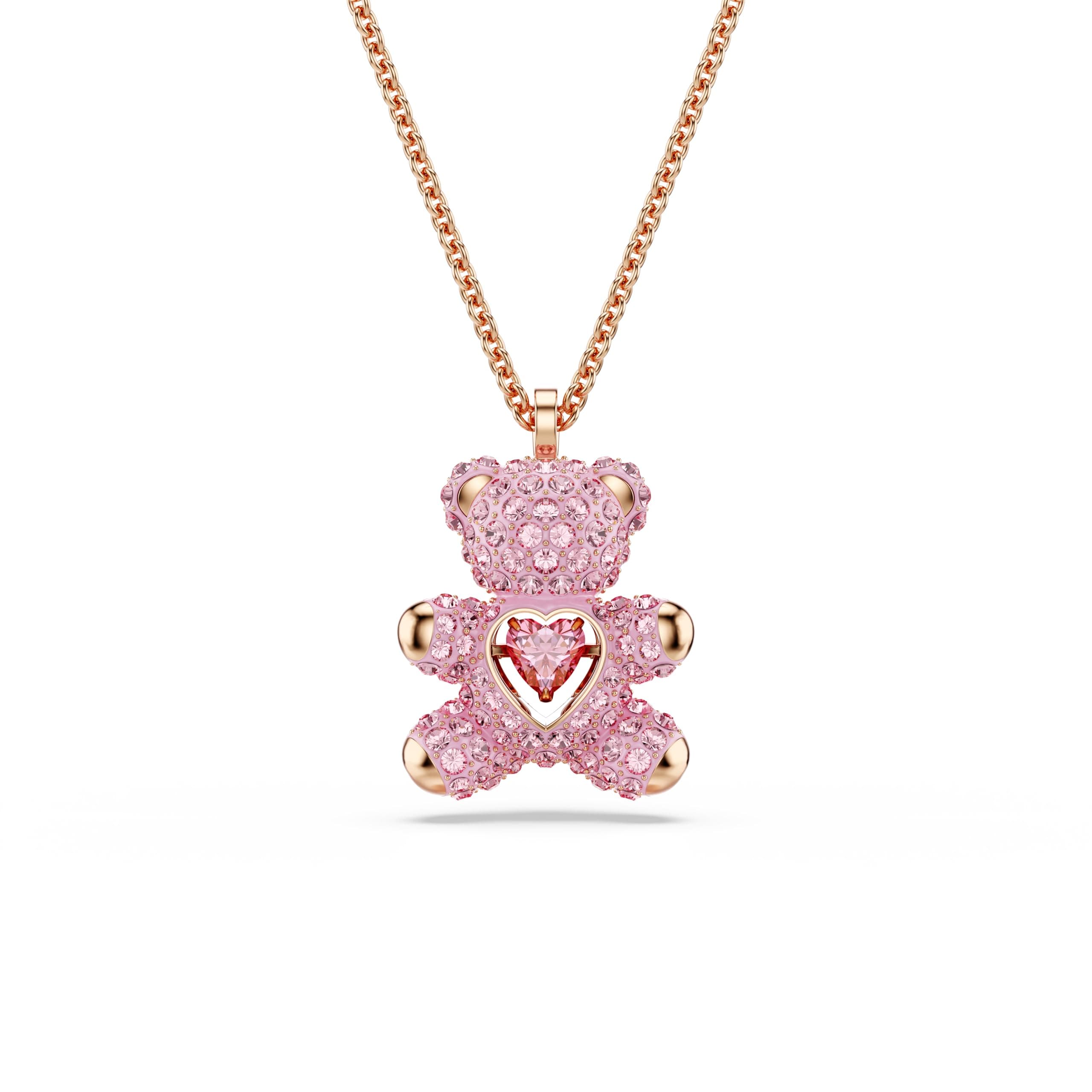 Swarovski Teddy Bear Pendant Necklace - Pink Crystals, Rose Gold-Tone Finish for Women
| Swarovski Teddy Bear Pendant N