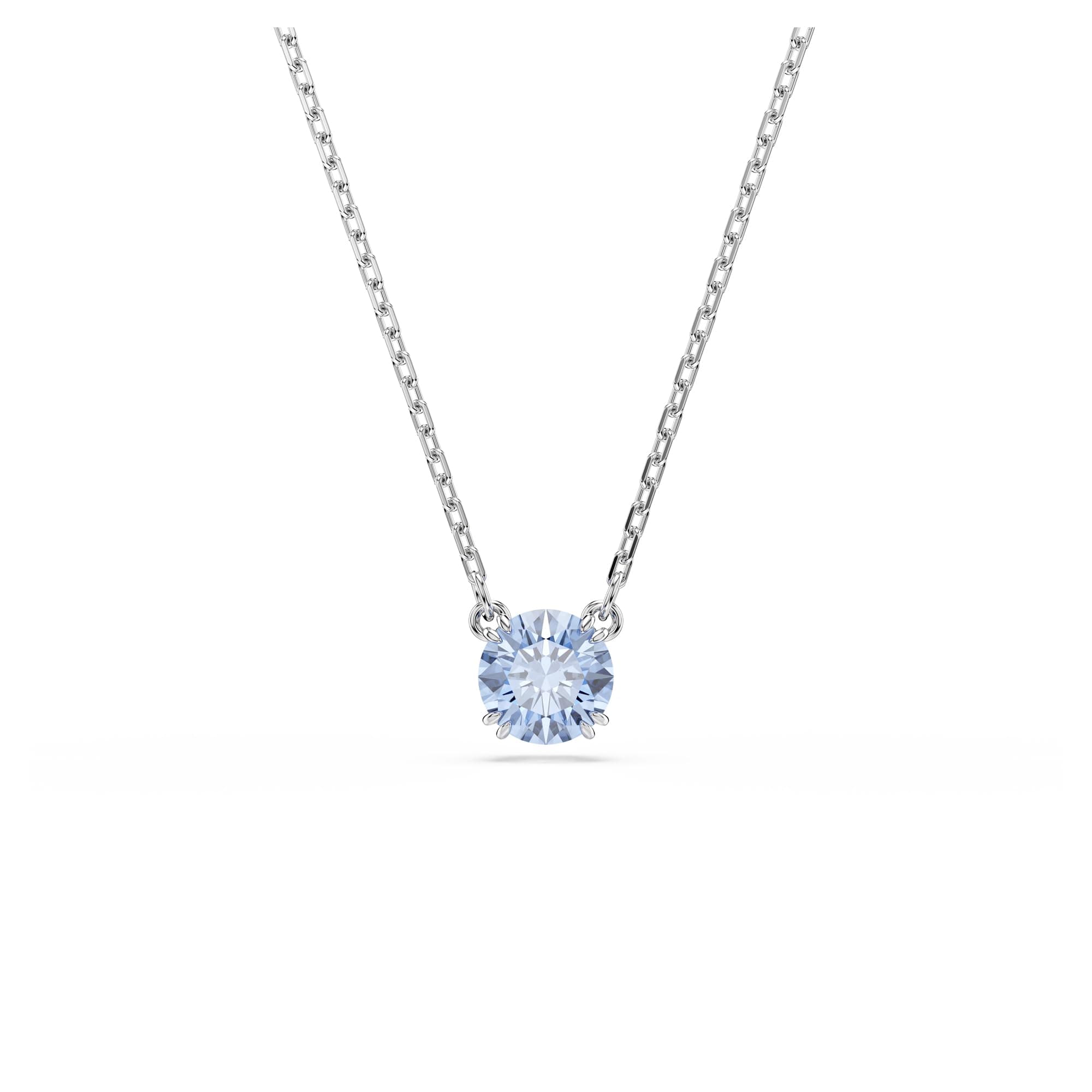Swarovski Stilla Pendant, Round Cut Blue Rhodium Finished for Women Evening Wear