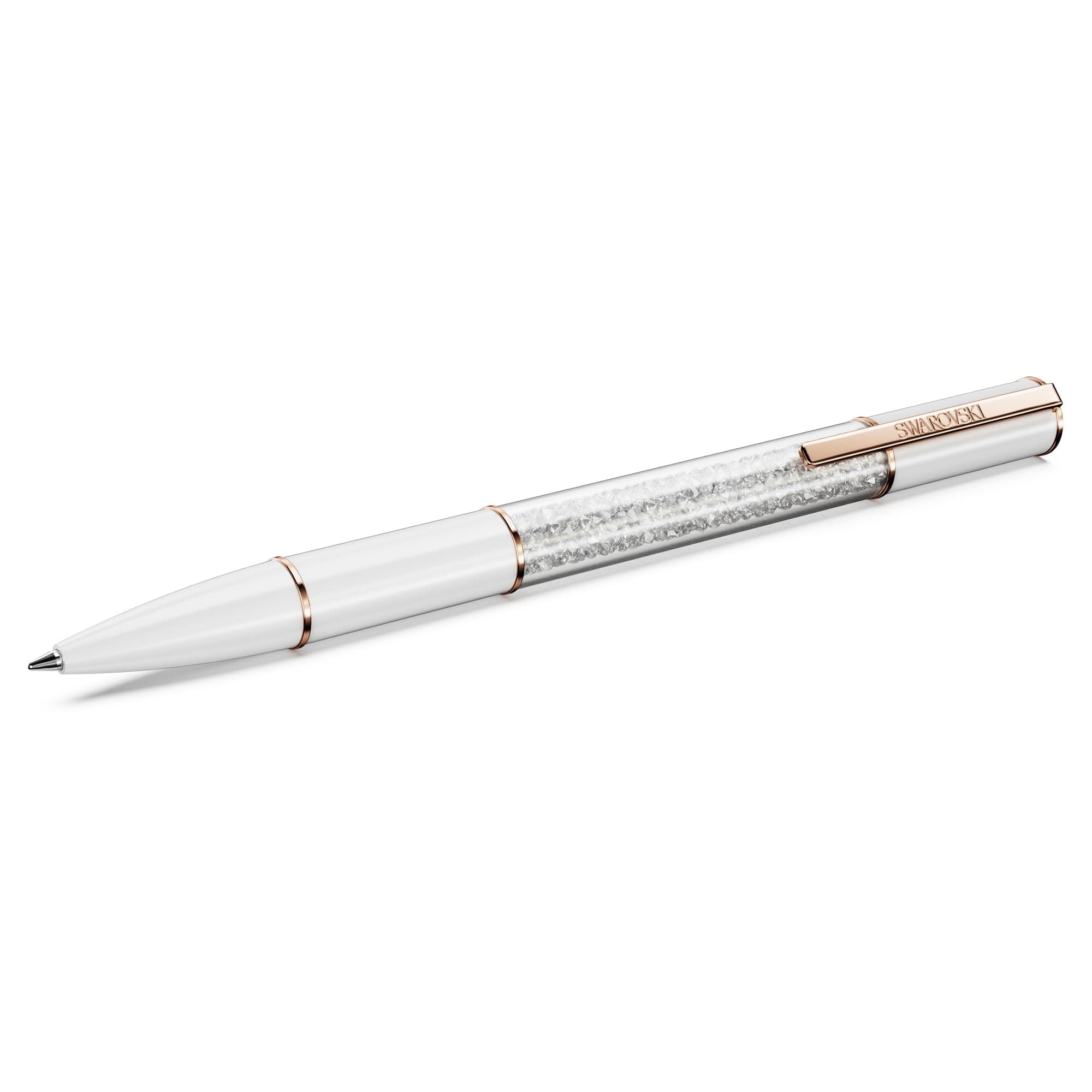 Swarovski Crystalline Lustre Ballpoint Pen - White, Rose Gold-Tone Plated | Premium Writing Instrument for Fashionable I