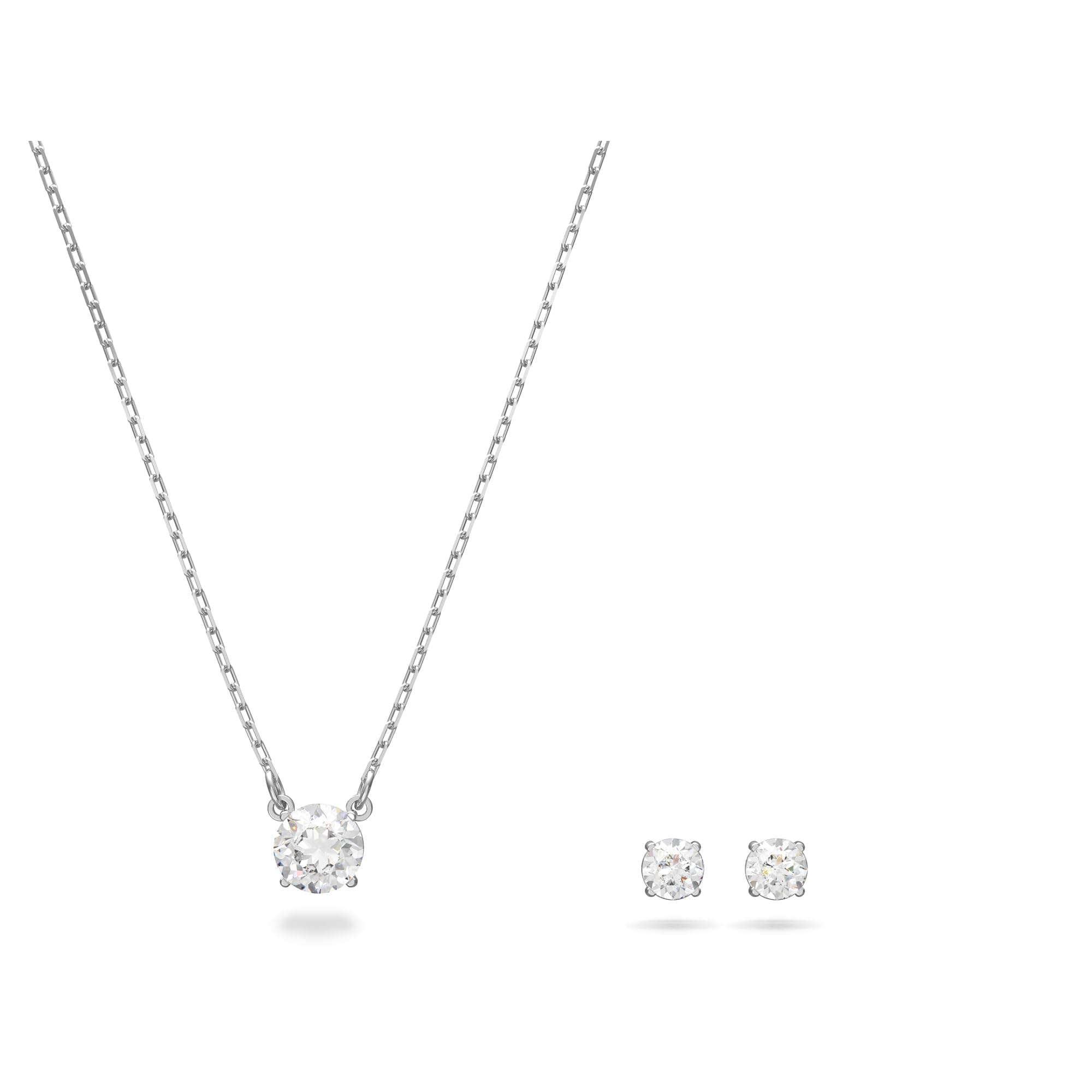 Swarovski Attract Clear Crystal Necklace and Earring Set for Women, Perfect for Formal Events and Daily Wear, Sparkling