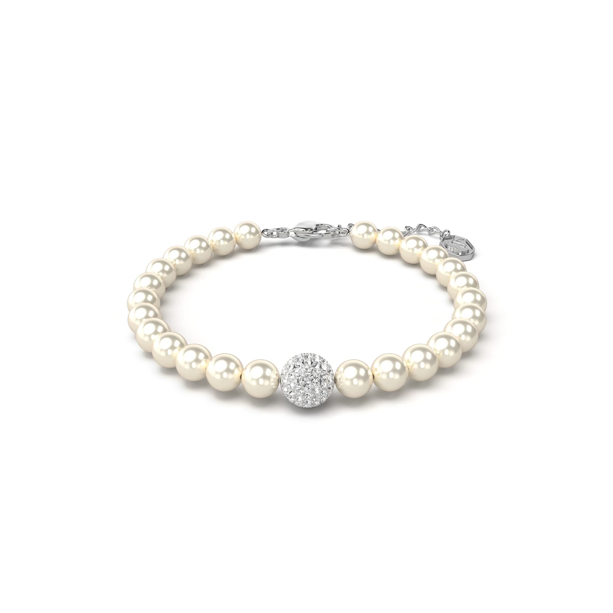 Swarovski Remix Strand Bracelet: Crystal Pearls and Pavé-Set Sphere - Glamorous and Stylish for Women - Everyday Wear -
