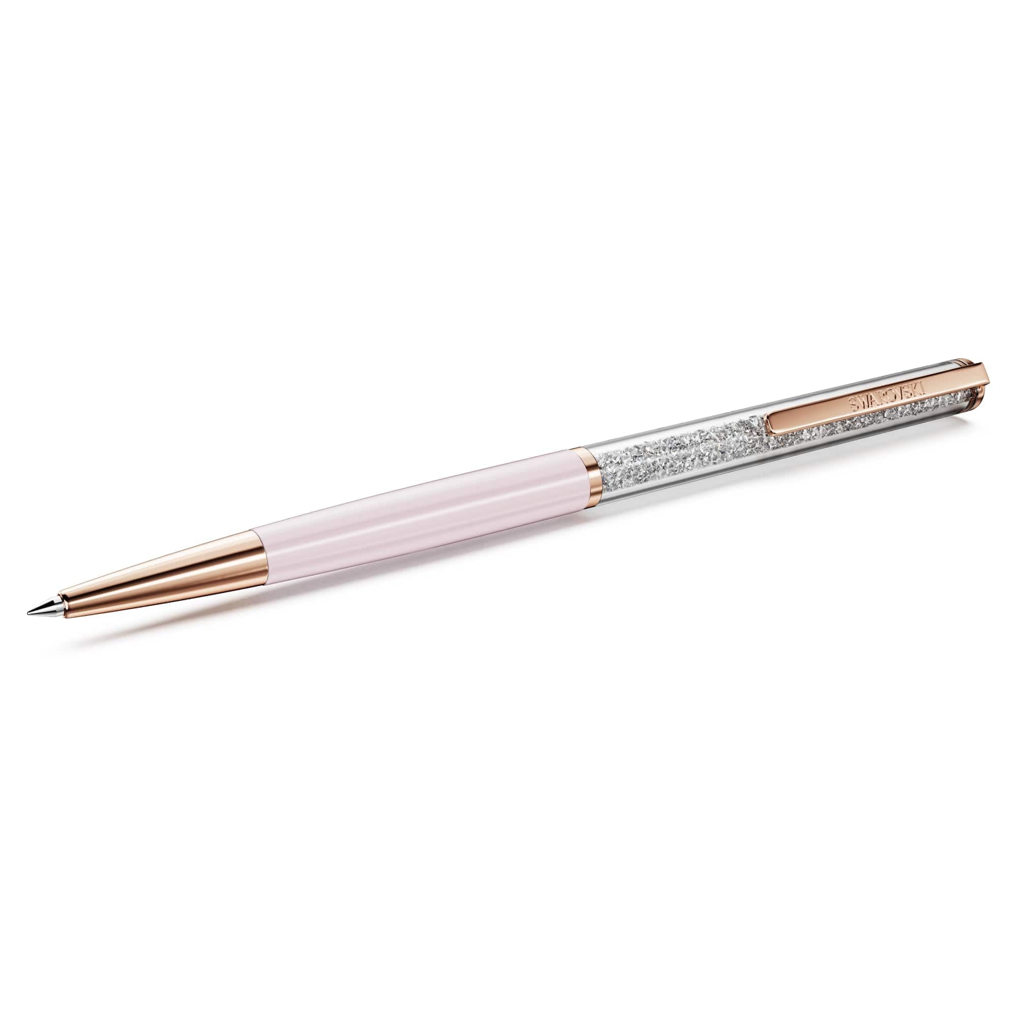 Swarovski Crystalline Silk Ballpoint Pen - Pink, Pink Lacquered, Rose Gold-Tone Plated | Elegant Writing Tool for Office