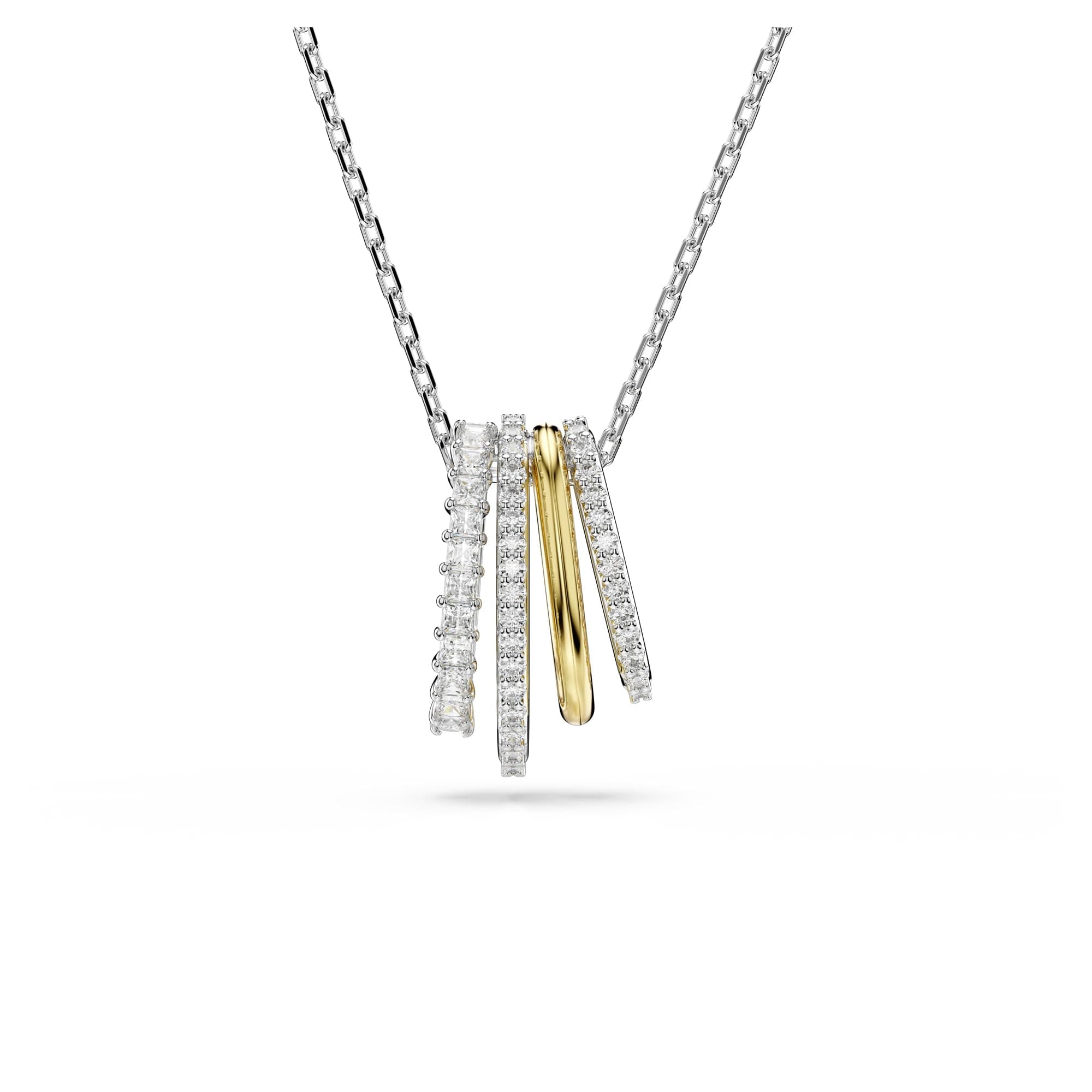 Swarovski Hyperbola Pendant Mixed Cuts Clear Mixed Metal Finish for Women Elegant Everyday Wear Clear Crystal Pendant Ne
