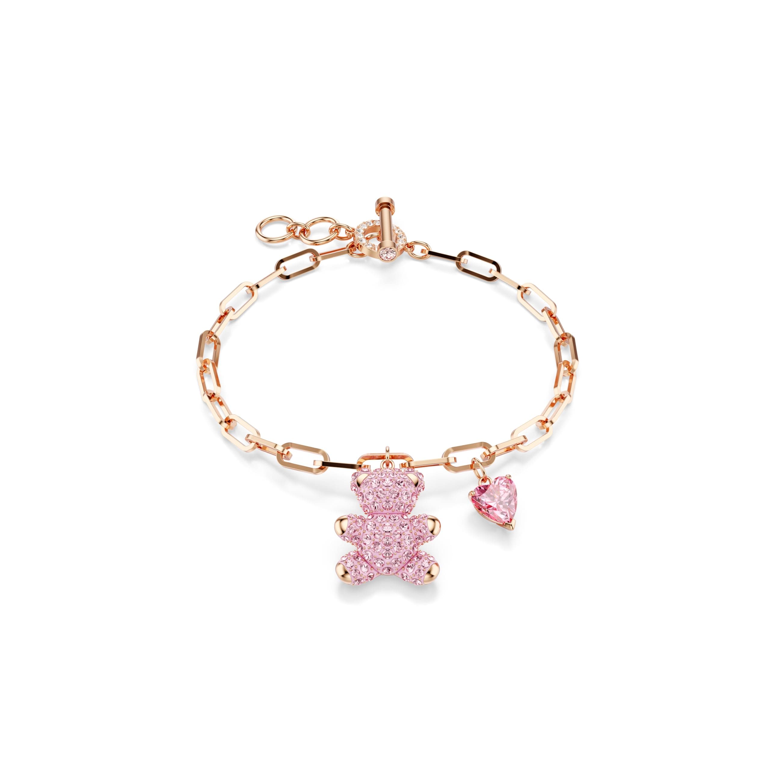 Swarovski Teddy Bracelet for Women, Bear Design, Pink, Rose Gold-Tone Finish, Fashion Accessory