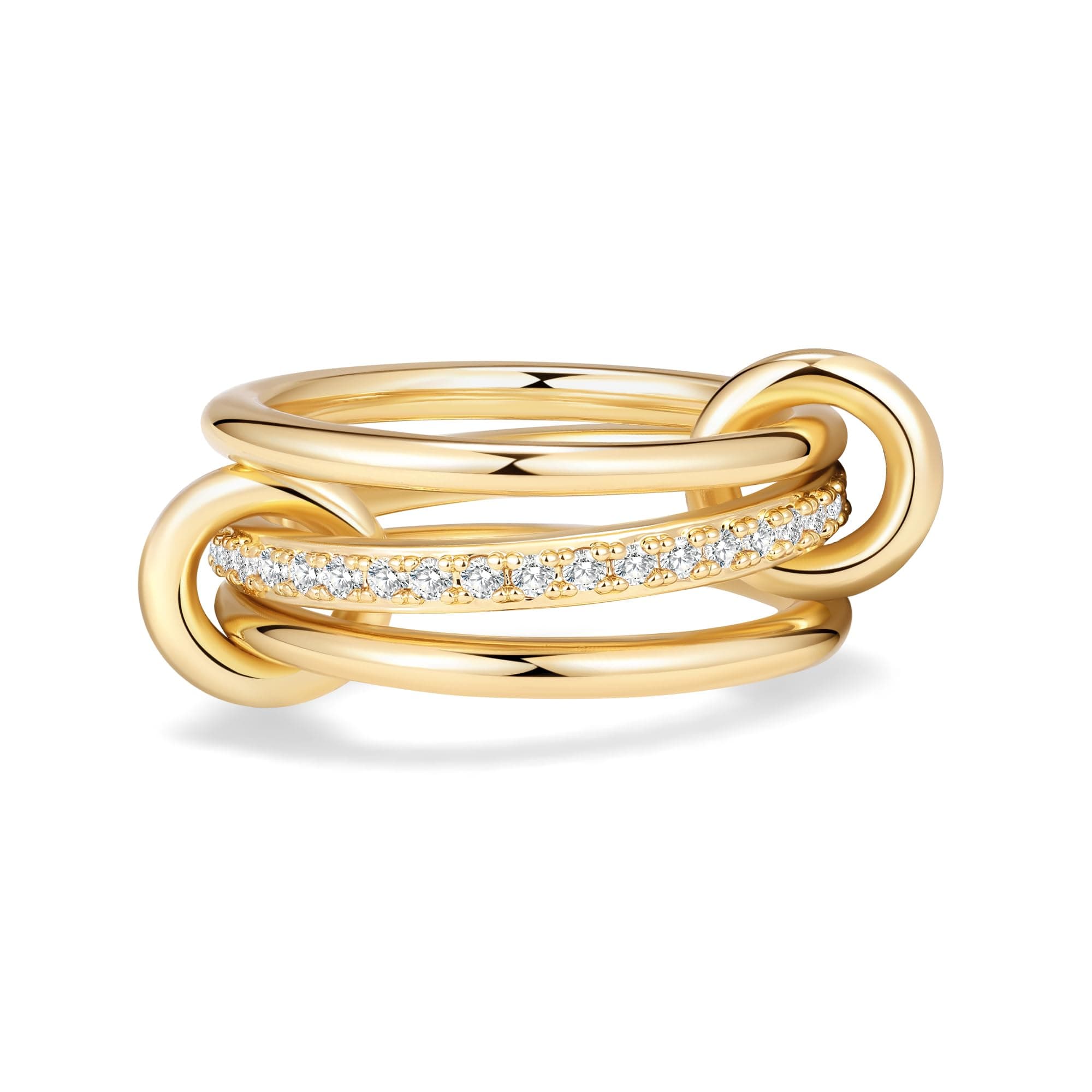 Elegant Pave Stackable Rings for Women - Non Tarnish, Perfect for Everyday Wear