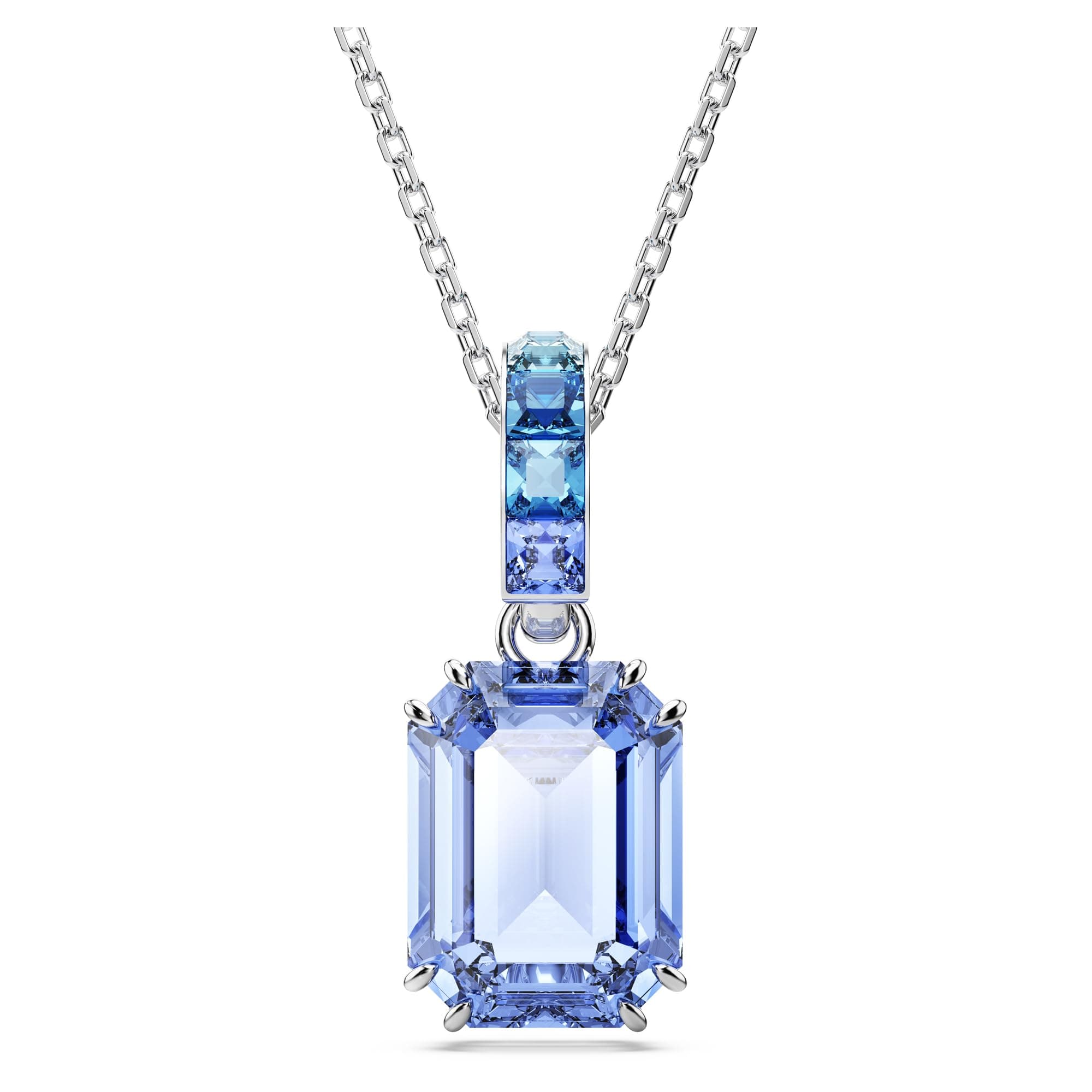 Swarovski Millenia Pendant Octagon Cut Blue Rhodium Finished Pendant Necklace Women Jewelry