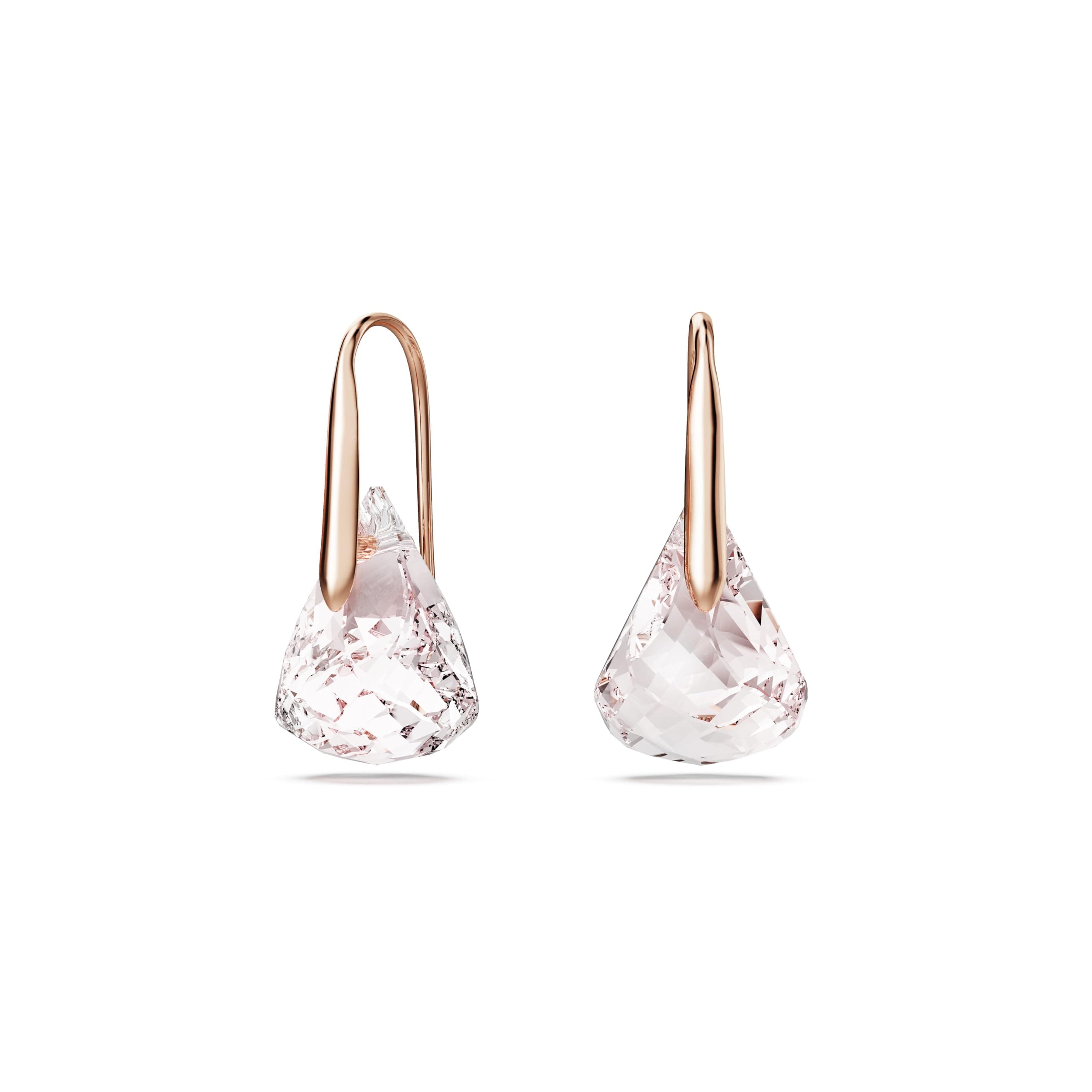 Swarovski Lunar Drop Earrings Pink Rose Gold-Tone Finish for Women Casual Occasions Clear Sparkling Crystals