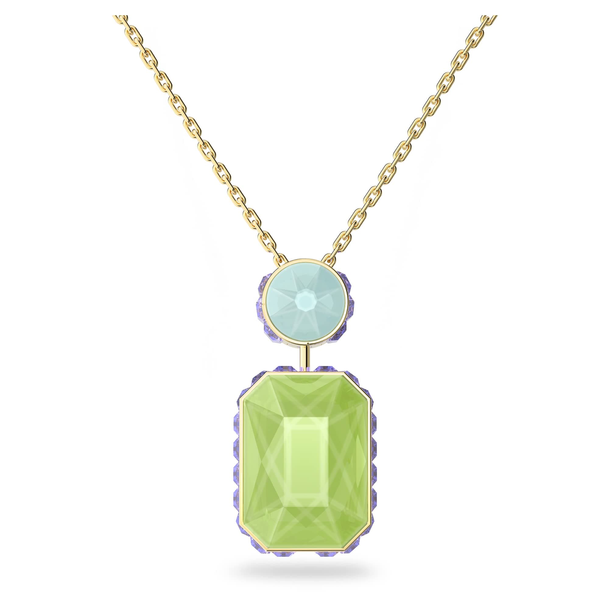 Swarovski Chroma Crystal Pendant Necklace Collection Gold Tone Finish Setting for Special Occasions
| Swarovski Chroma