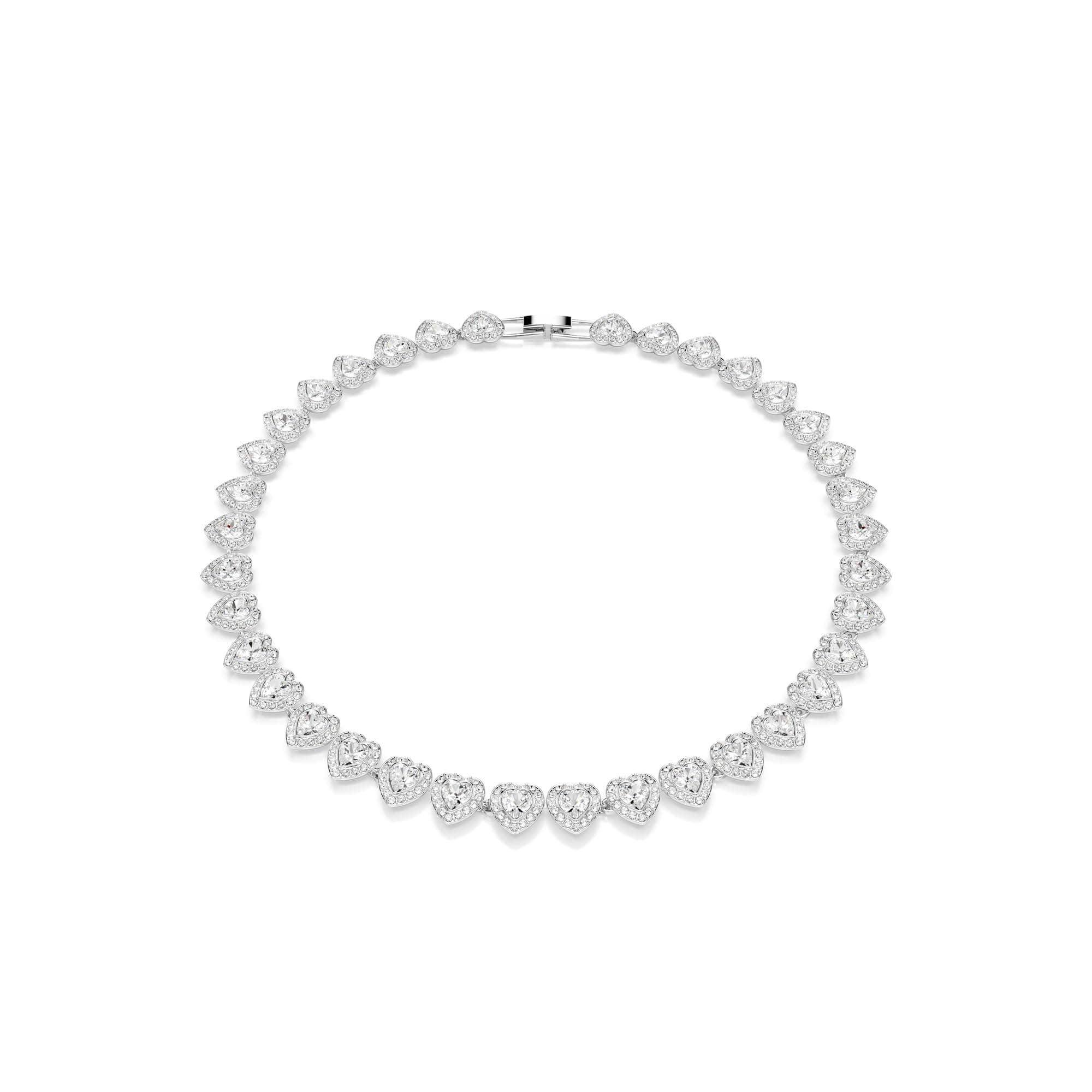 Swarovski Ariana Grande Heart All-Around Tennis Style Crystal Necklace - Glamorous Accents for Versatile Style