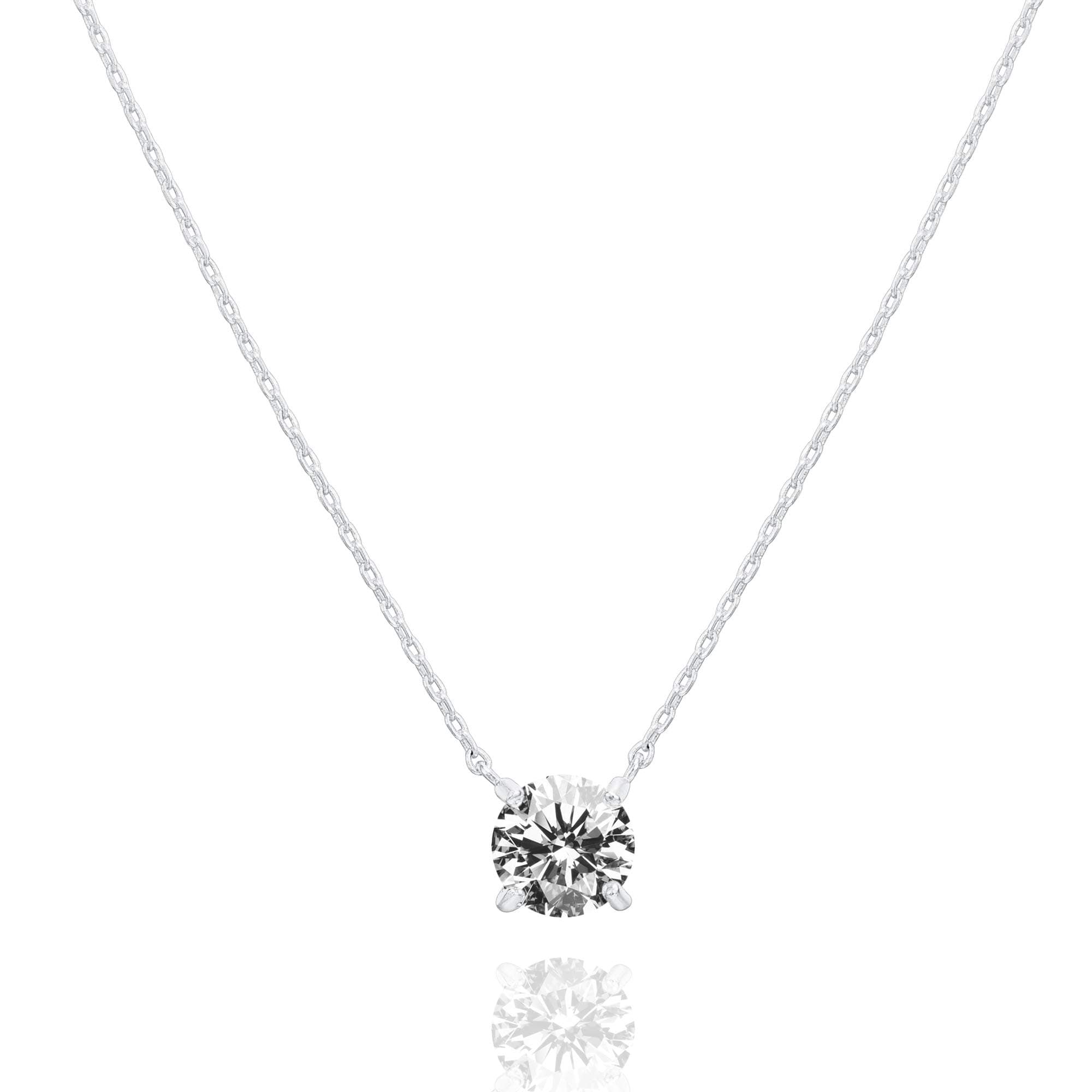 PAVOI Women's Gold Necklaces 14K Gold Plated 1.5 Carat Cubic Zirconia Solitaire Choker Necklace | Fine Jewelry for Women