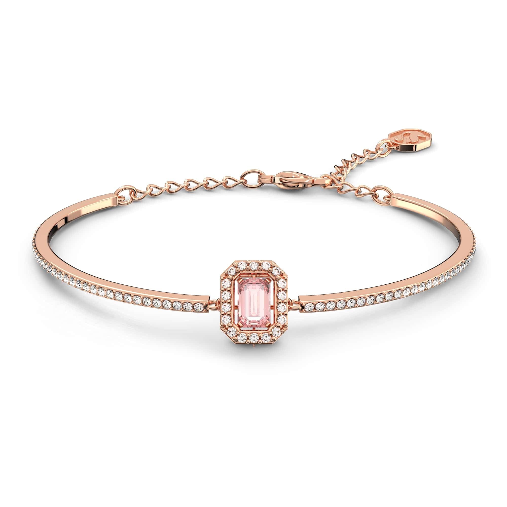 Swarovski Una Bangle Rose Gold Tone Finish for Women Formal Events Sparkling Rhinestone Jewelry