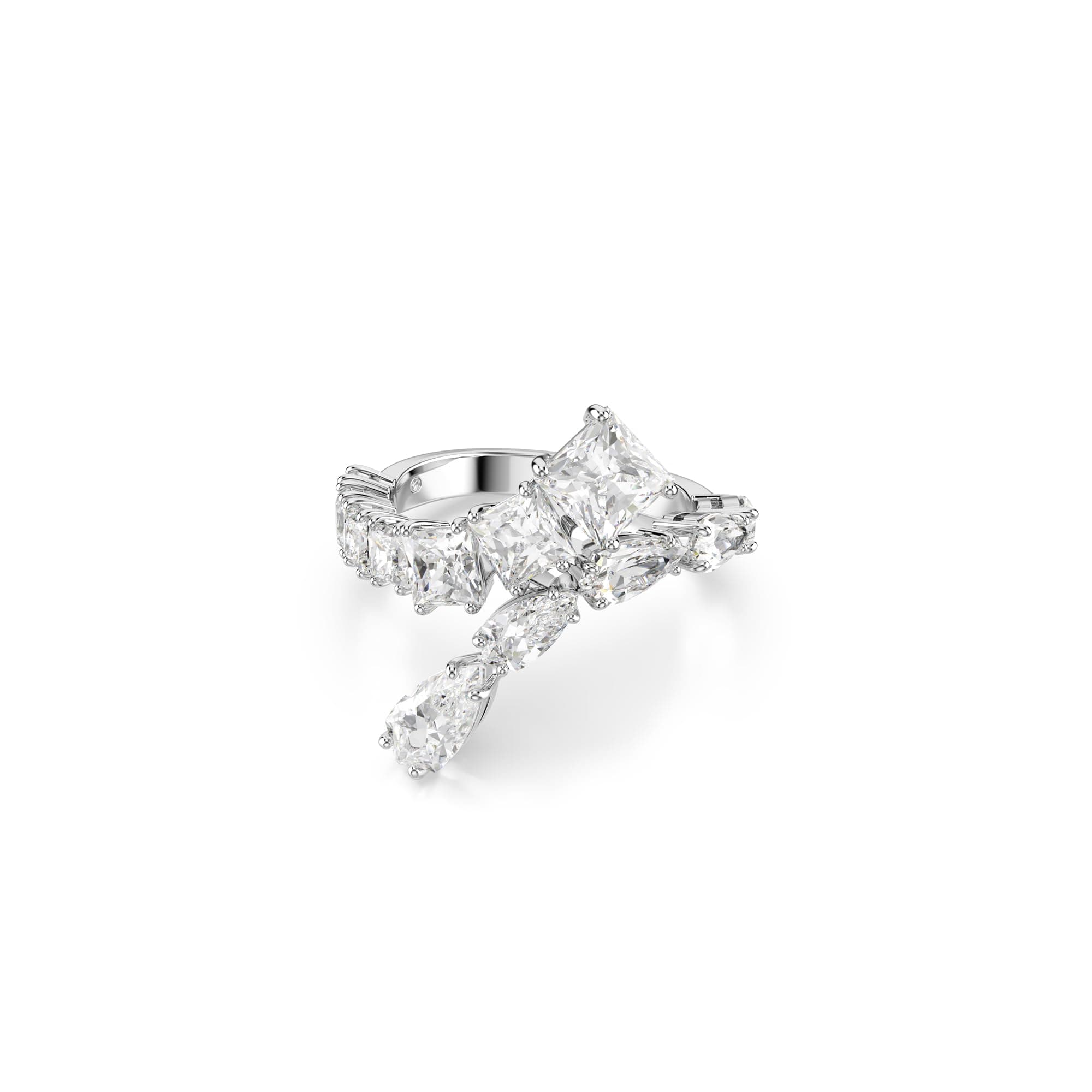 Swarovski Matrix Ring - Mixed Cuts Clear Jewelry, Women's Evening Party Rhodium Finishפעולת,