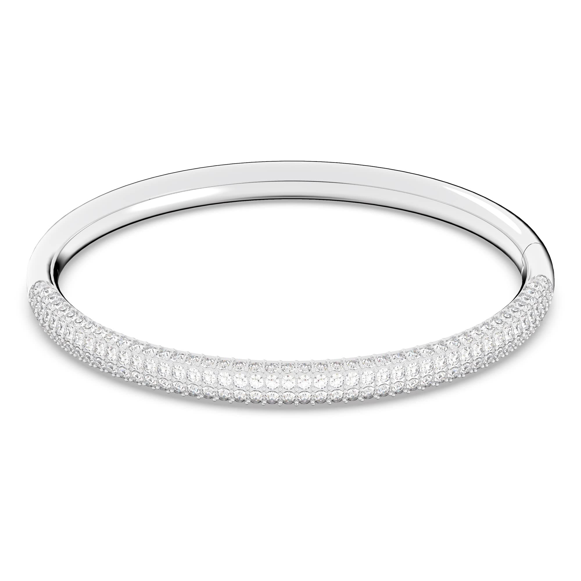 Swarovski Stone Bangle Bracelet Collection for Women, Clear Crystals, Pink Crystals, Elegant Fashion Accessory for Nigh