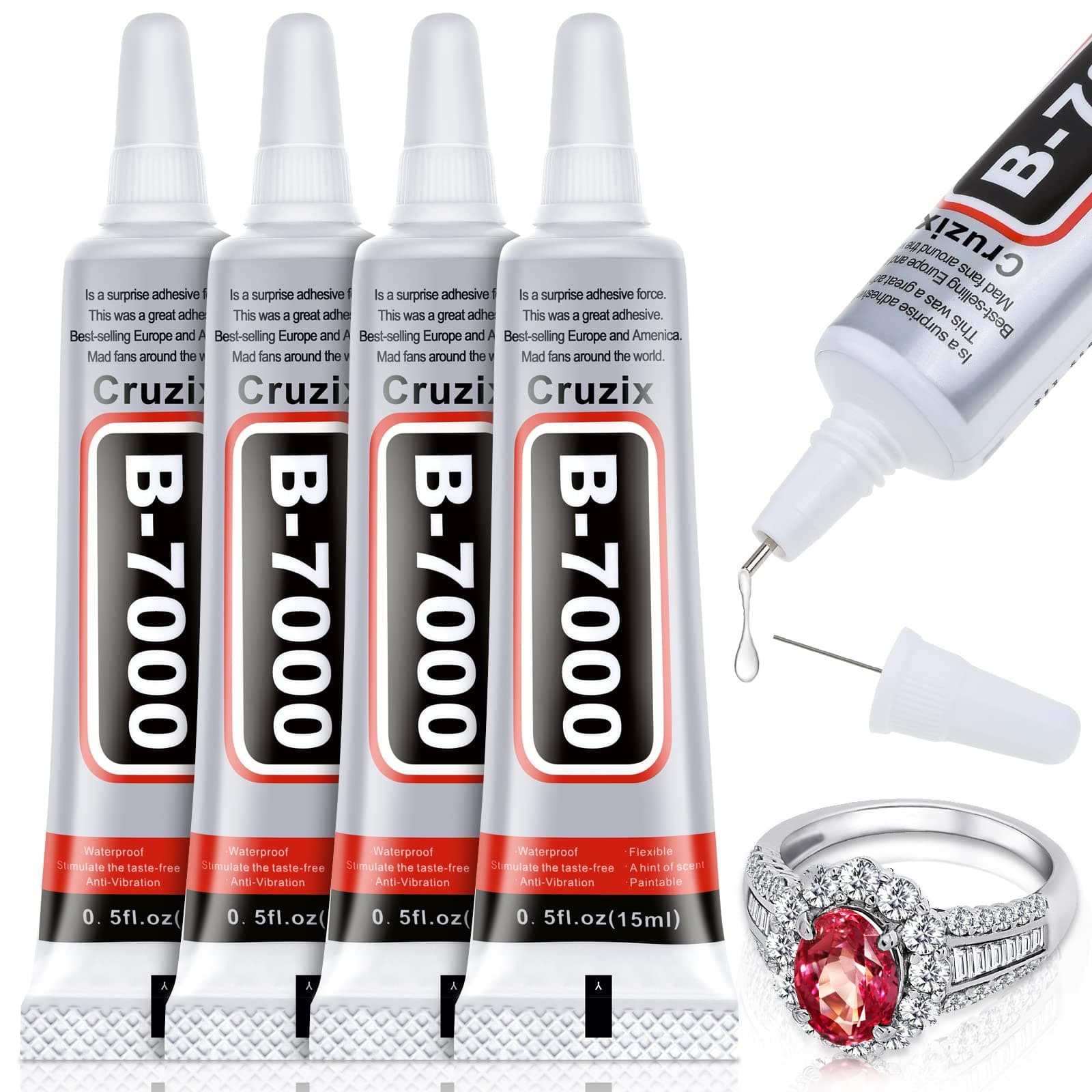 B-7000 Clear Glue for Rhinestone Crafts and Jewelry
| High Viscosity B-7000 Glue for Bead Adhesive and Fabric Gluing
|