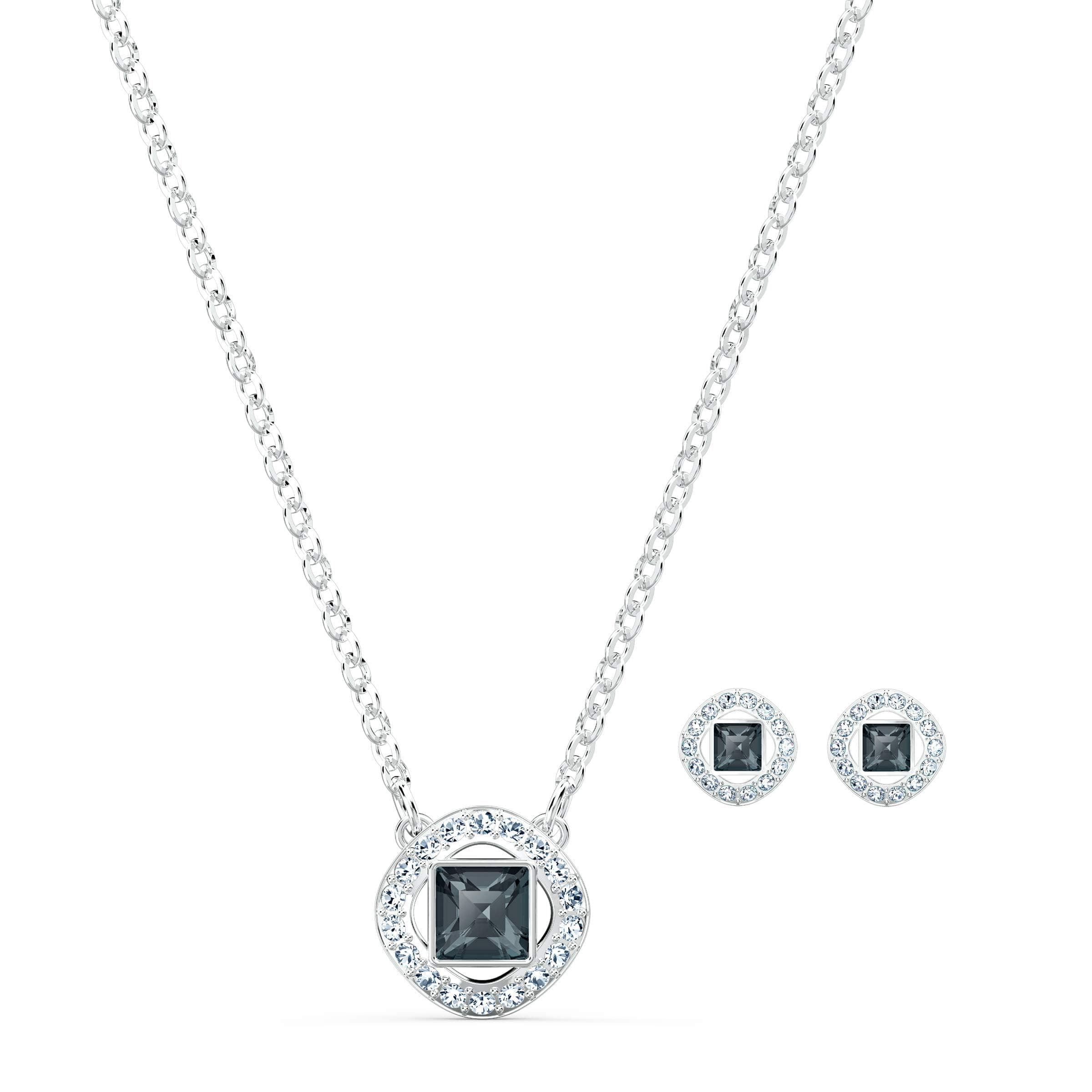 Swarovski Necklace Set with Mixed Metal Finish Chains for Women
| Clear and Colored Crystals Swarovski Necklace Set for