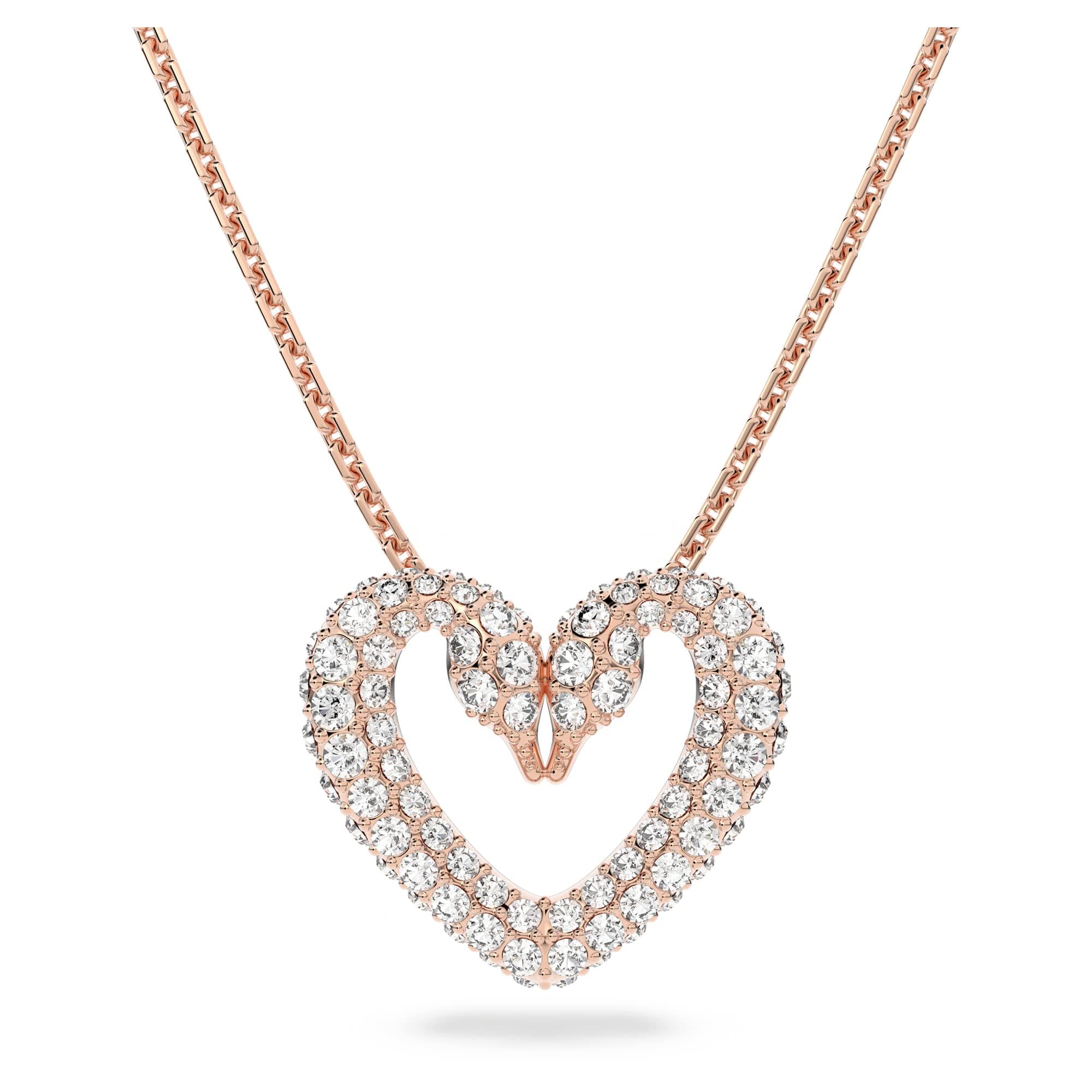 Swarovski Una Jewelry Collection: Rose Gold Earrings, Necklace, andbracelet with Clear Crystals