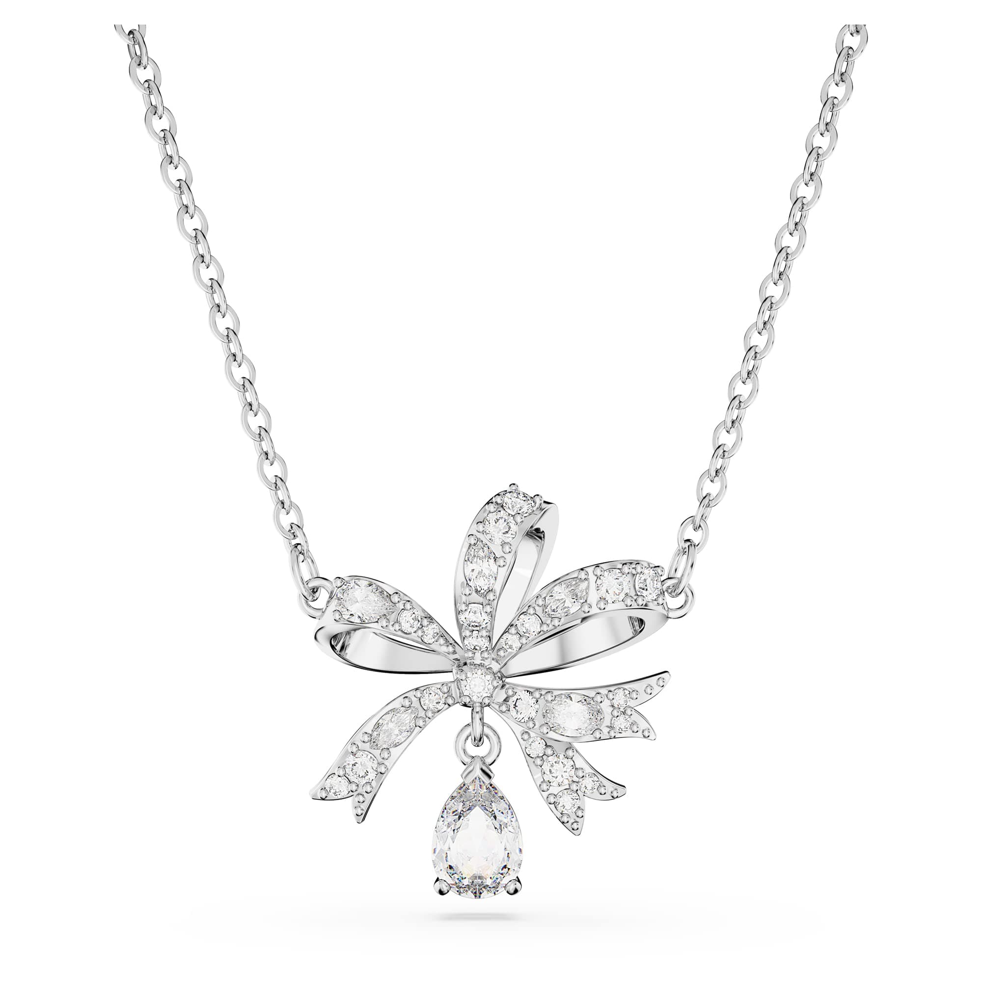 Swarovski Volta Bow-Inspired Clear Crystals Jewelry Necklace Earrings and Bracelets for Women Rhodium Finish Best Seller