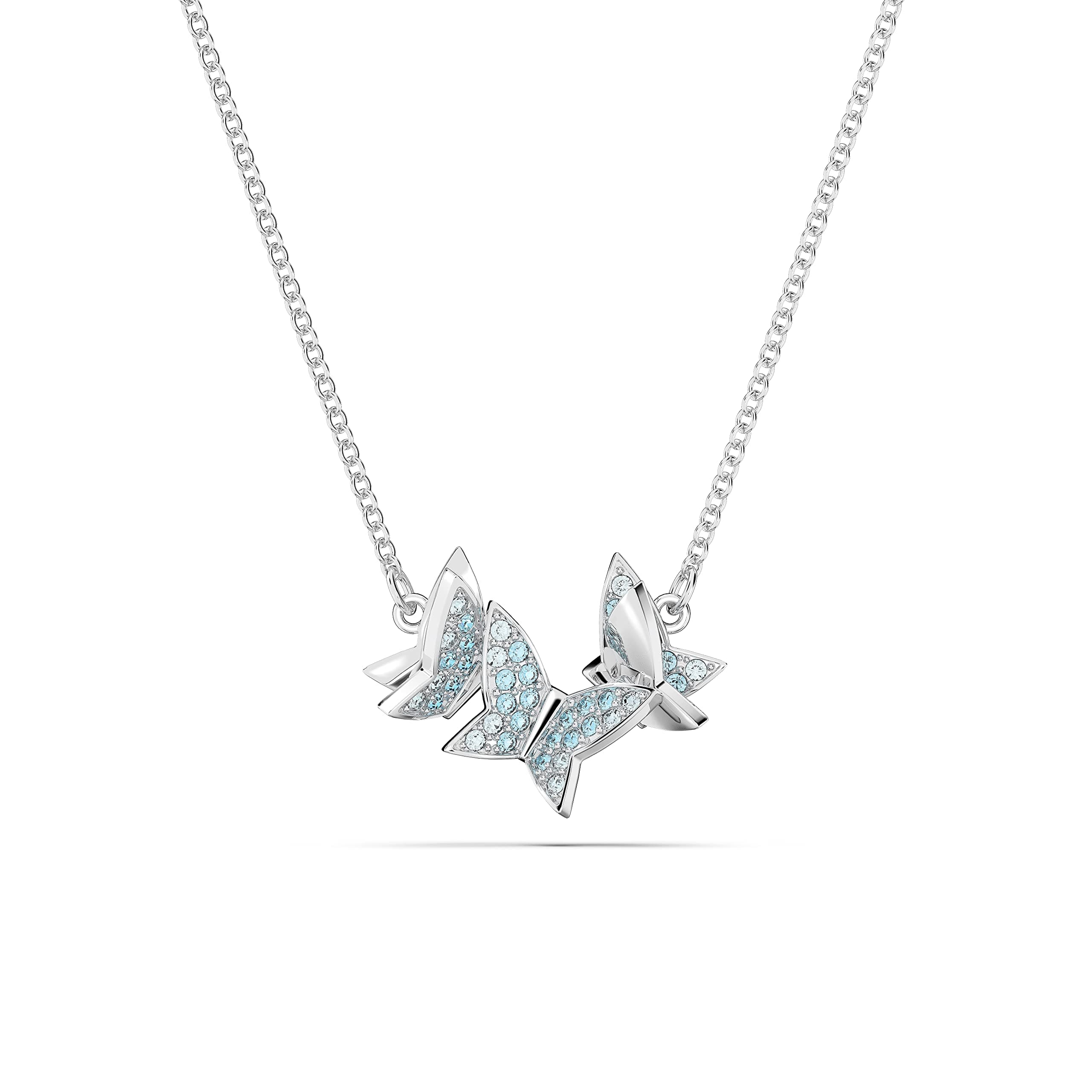 Swarovski Lilia Butterfly Jewelry for Women, Blue Rhodium Crystal Necklace, Earrings, and Bracelet
| Swarovski Lilia Bu