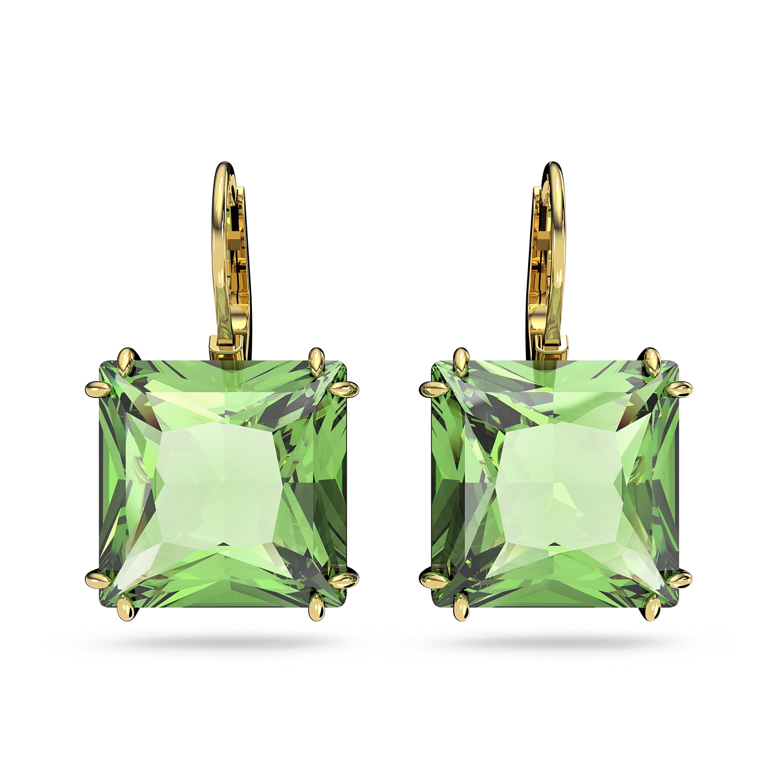 Swarovski Millenia Drop Earrings, Square Cut, Green Crystal, Gold-tone Finish for Elegant Women
| Swarovski Millenia Dr