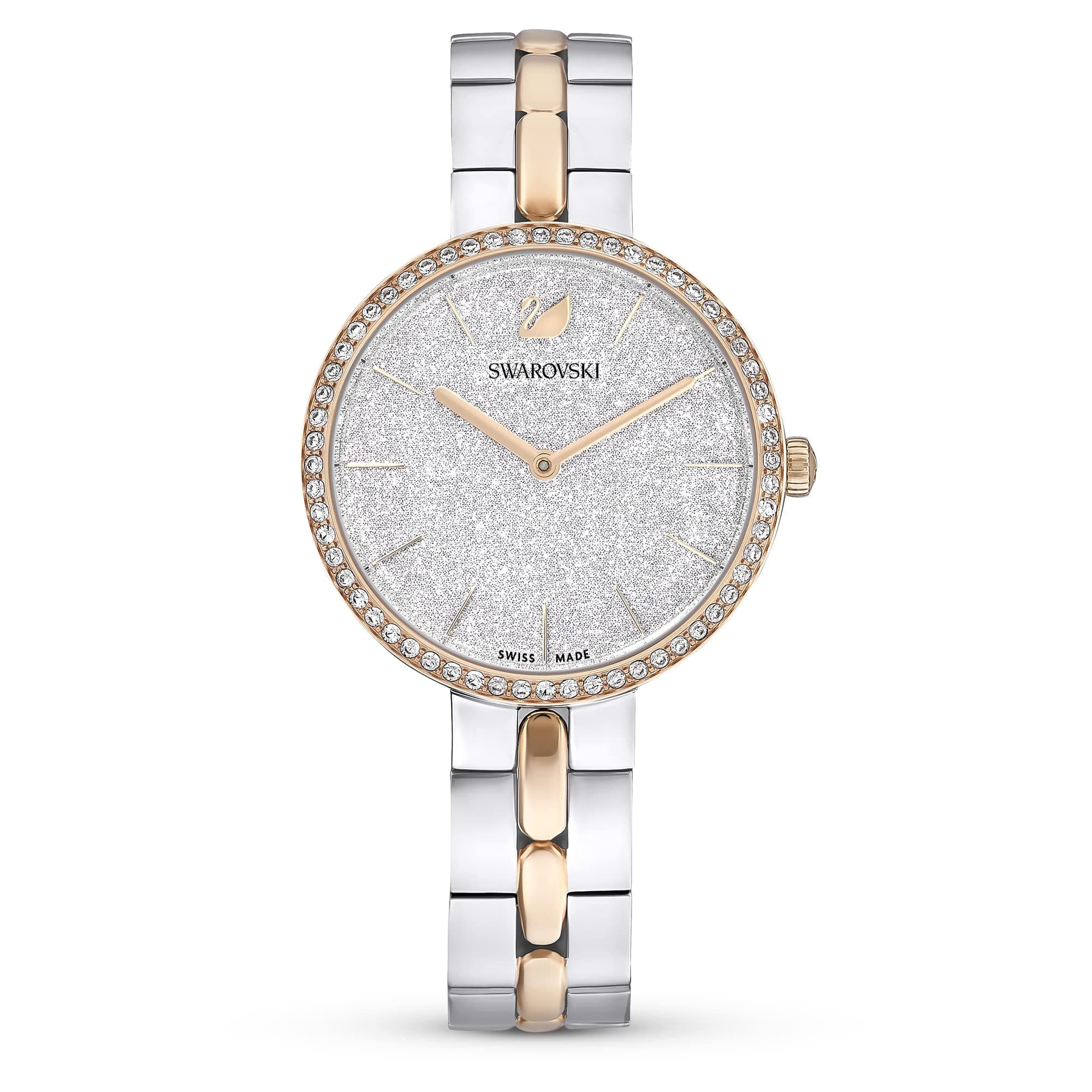 Swarovski Cosmopolitan Crystal Watch - Clear Crystals, Rose Gold Tone Finish, Women's Stylish Watch, Perfect For Special