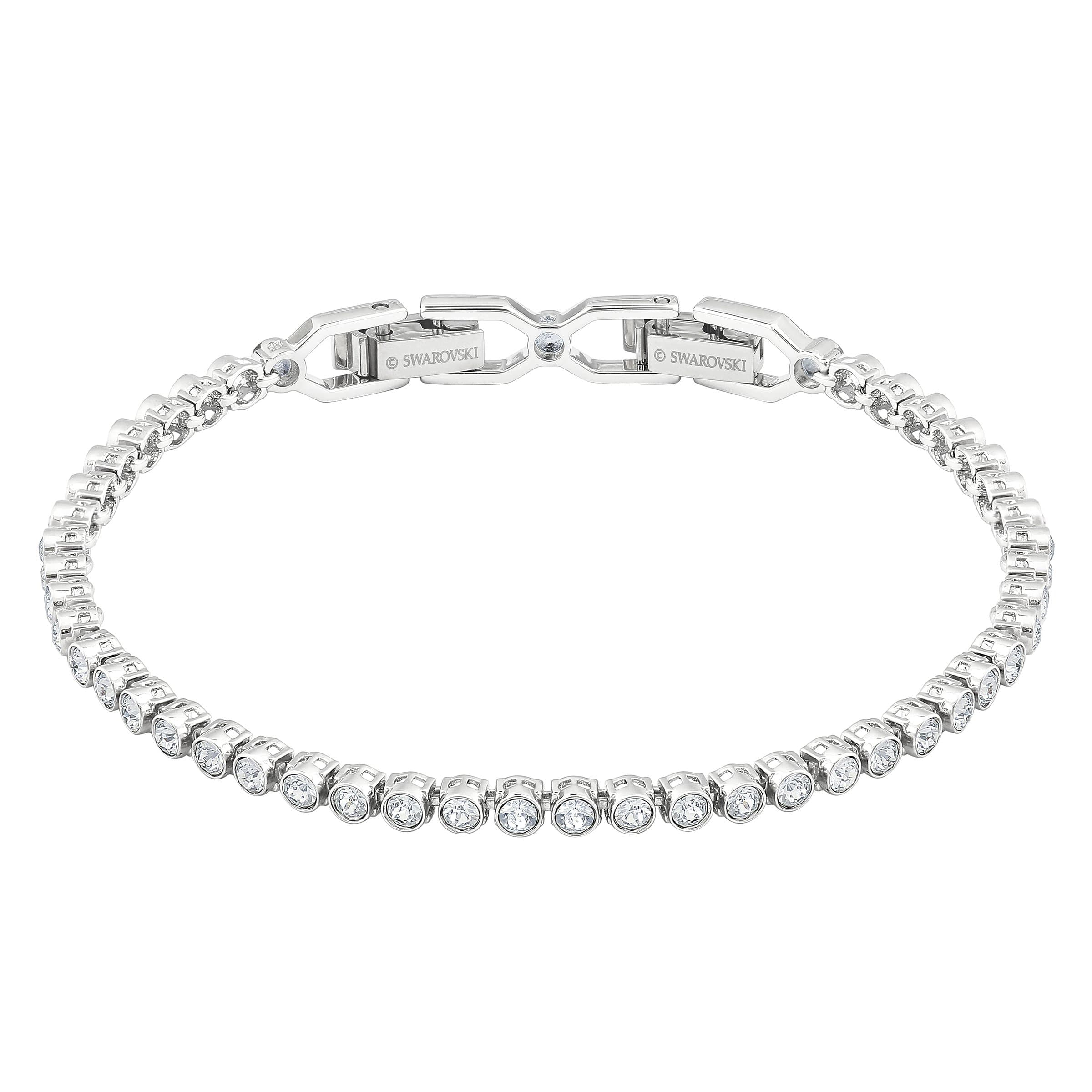 Swarovski Emily Tennis Bracelet Jewelry Collection for Women Clear Crystals Blue Crystals Pink Crystals 18k Gold Plated