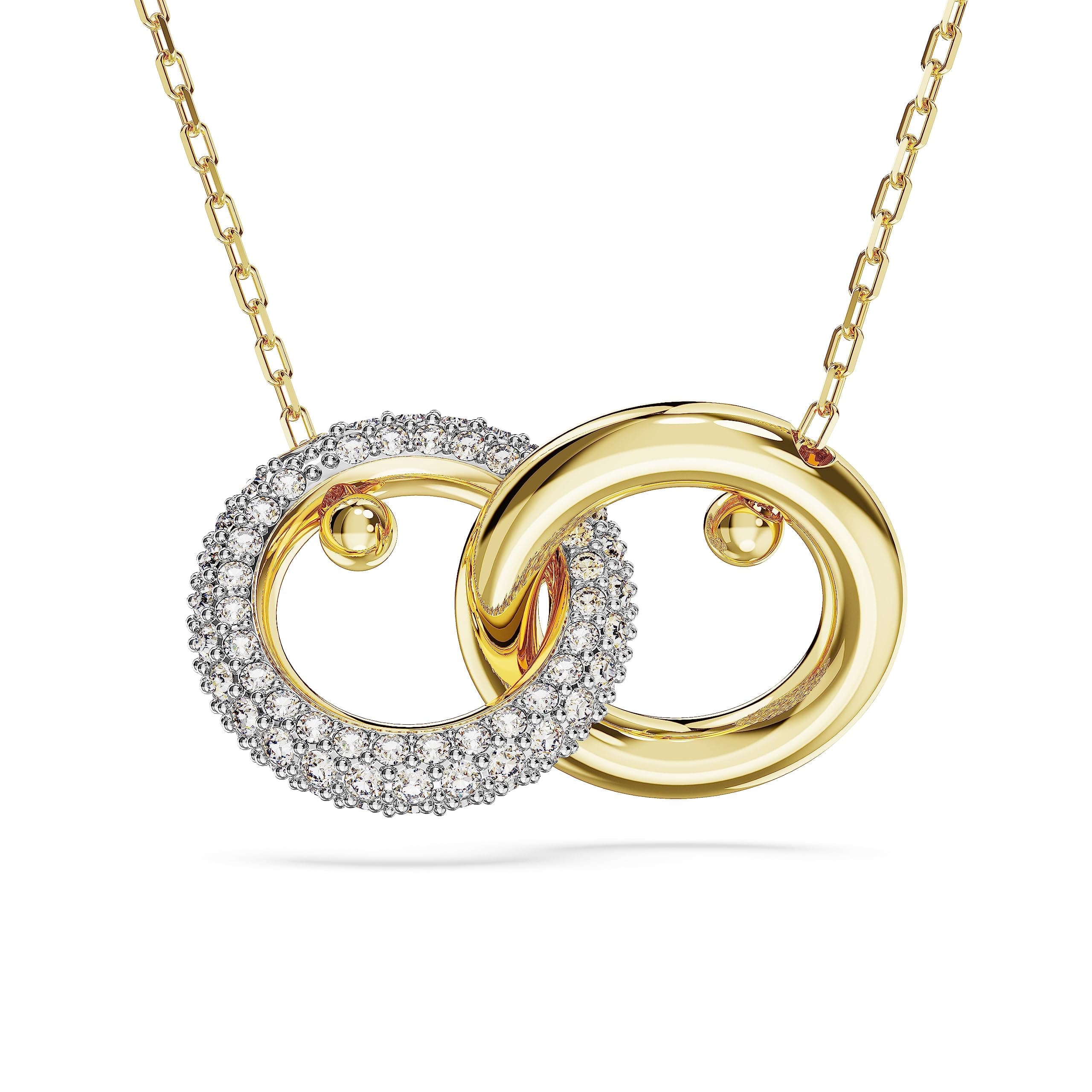 Swarovski Dextera Pendant Necklace with Interlocking Loop for Women Casual Wear Clear Crystals