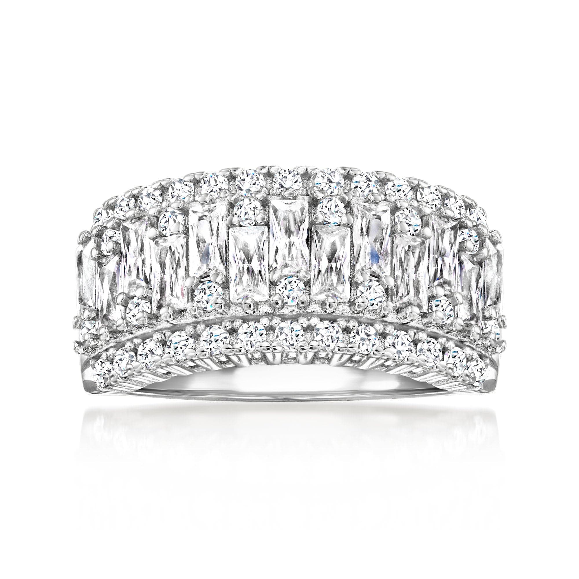 Ross-Simons |40 ct. t.w. CZ Ring in Sterling Silver for Women on Formal Occasions - Elegant and Durable Jewelry Accents