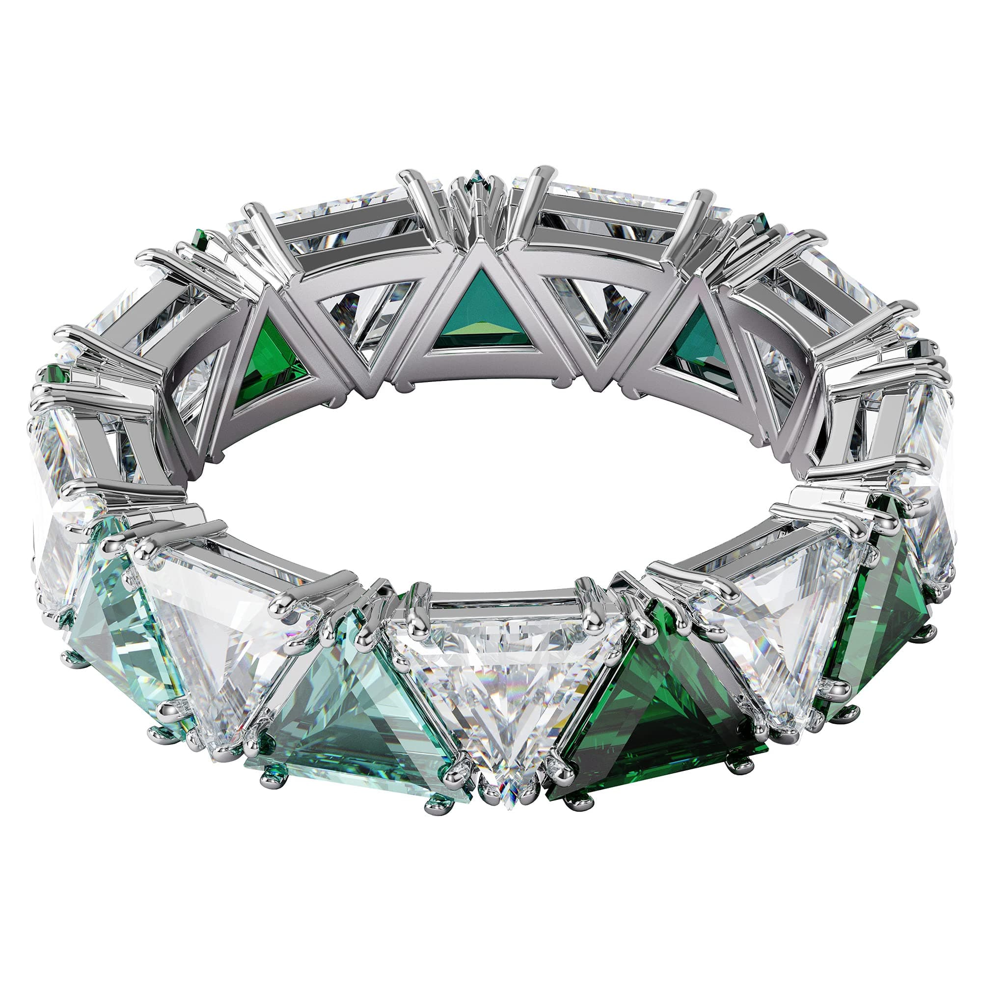 Swarovski Ortyx Ring Jewelry Green Crystals Clear Crystals Rhodium Finish Women's Wedding Party Gift